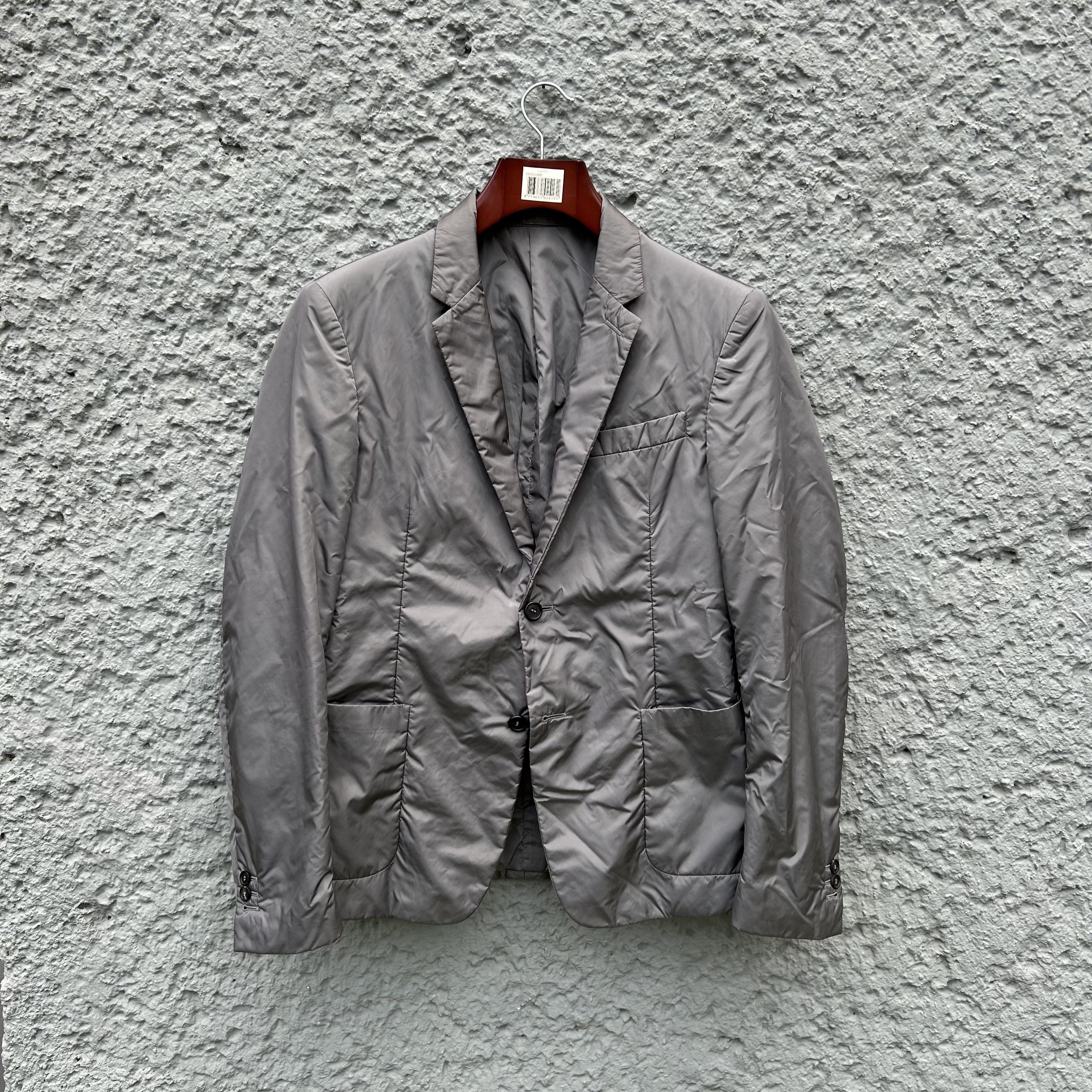 Prada Prada Grey Padded Nylon Blazer Jacket Size 46R - 1 Thumbnail