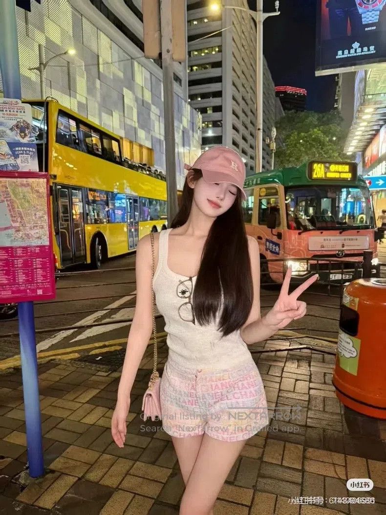 Chanel 24c pink logo shorts