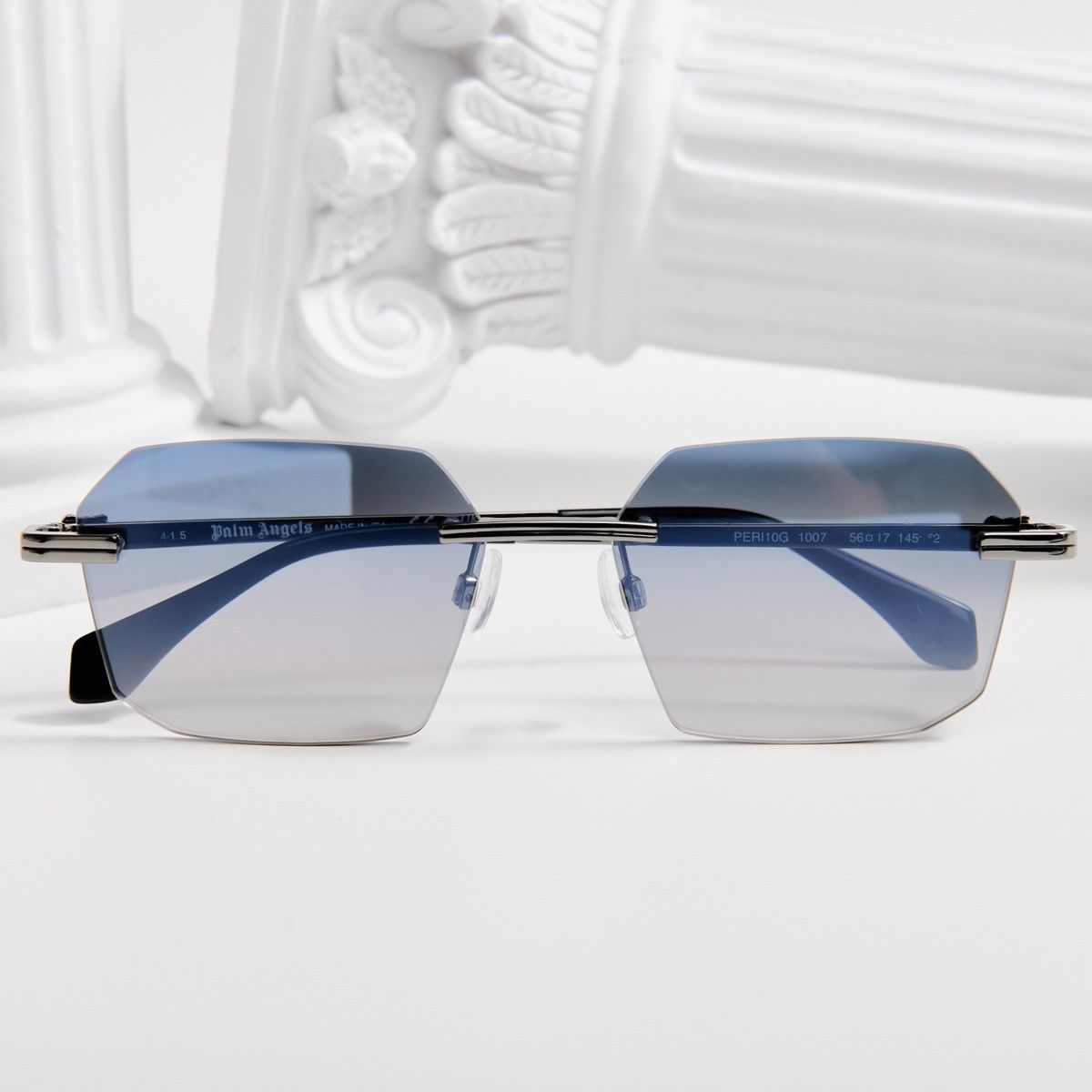 Palm Angels PALM ANGELS QUARTZ GUNMETAL BLUE GRADIENT SUNGLASSES Size ONE SIZE - 6 Thumbnail