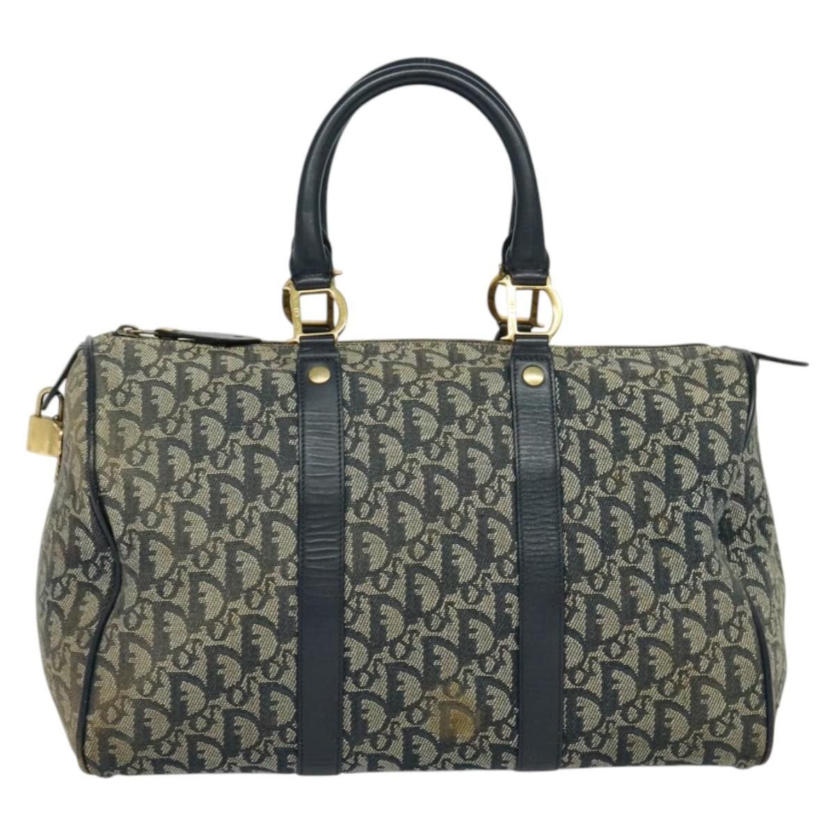 Dior DIOR Trotter Canvas Boston Bag Navy Gold Size ONE SIZE - 2 Thumbnail