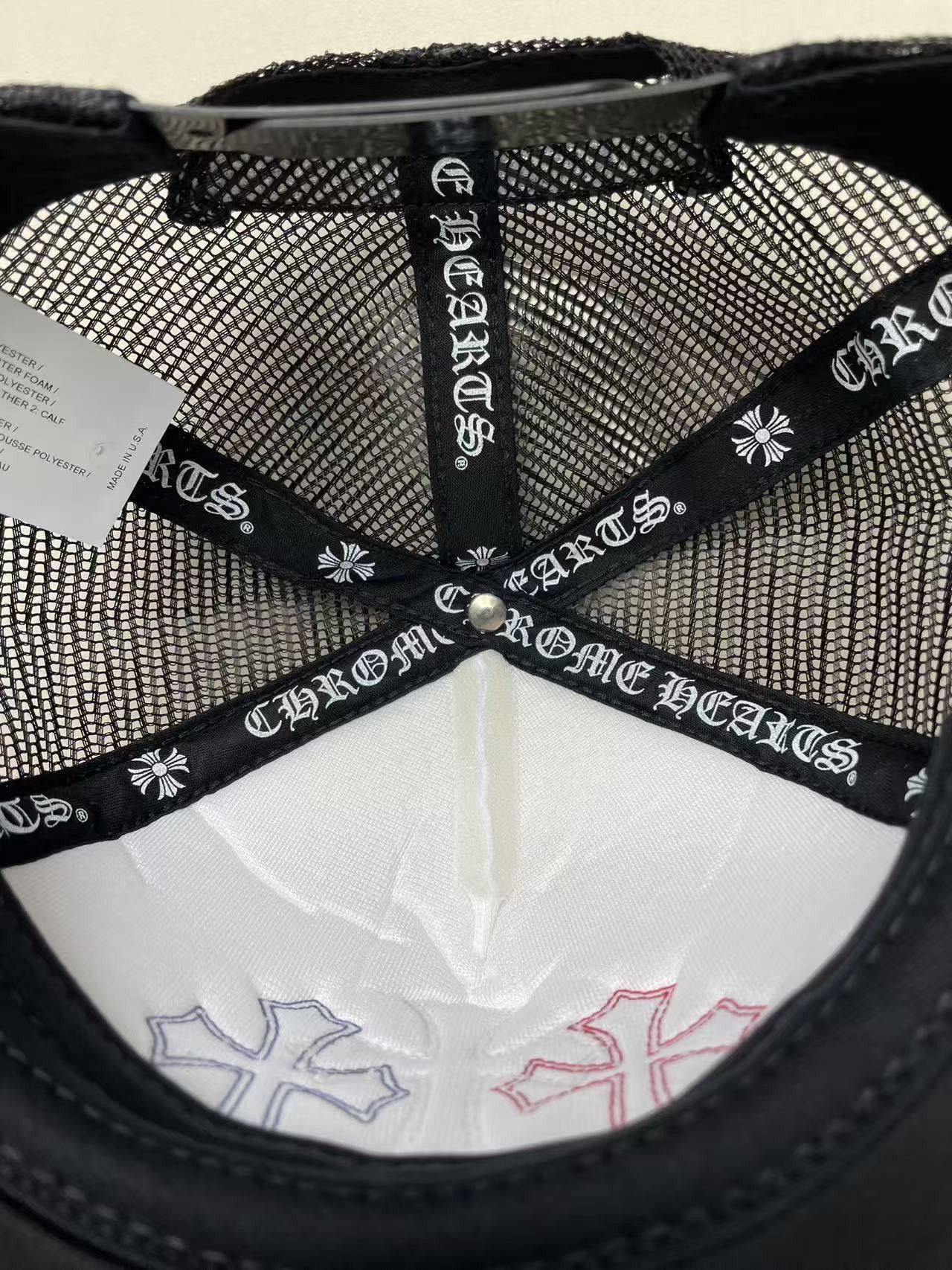 Chrome Hearts Chrome Hearts Multi Triple Leather Cross Trucker Cap Size ONE SIZE - 11 Thumbnail