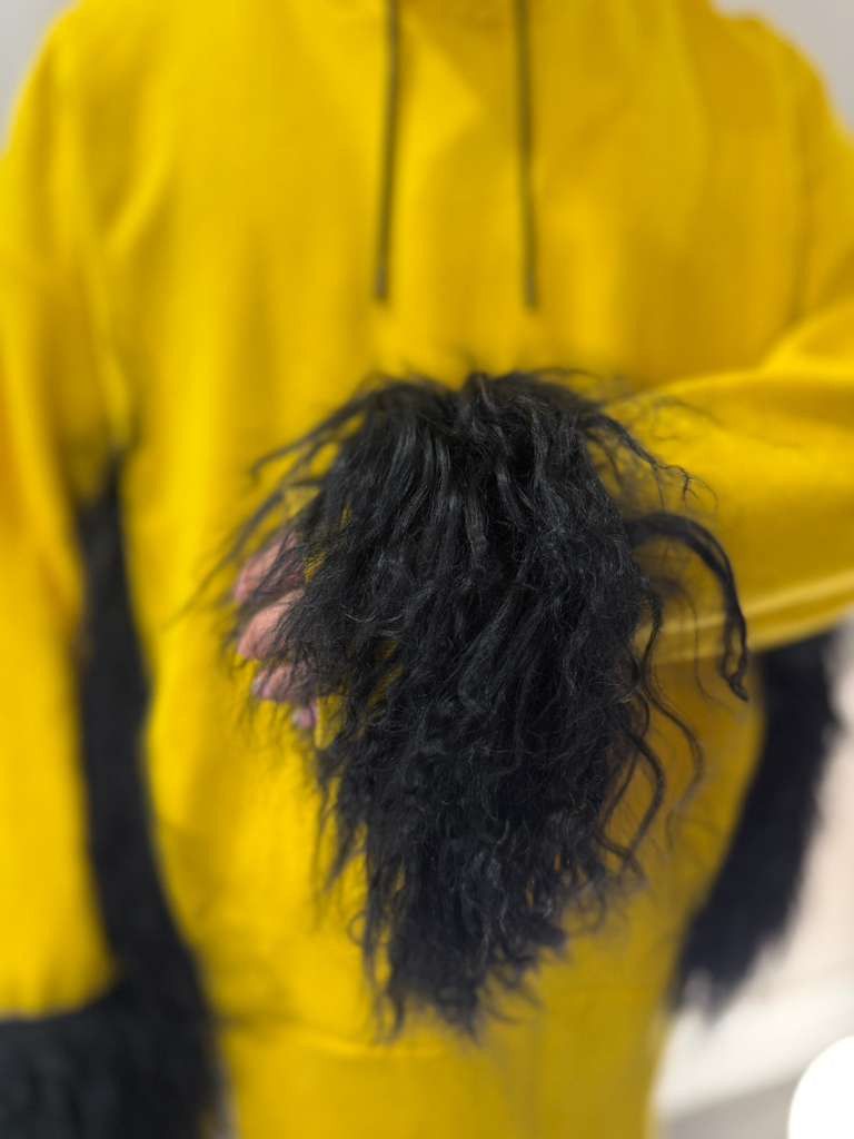 Other Custom-made Yellow Hooded Robe with Real mongolian Fur Size US L / EU 52-54 / 3 - 8 Thumbnail