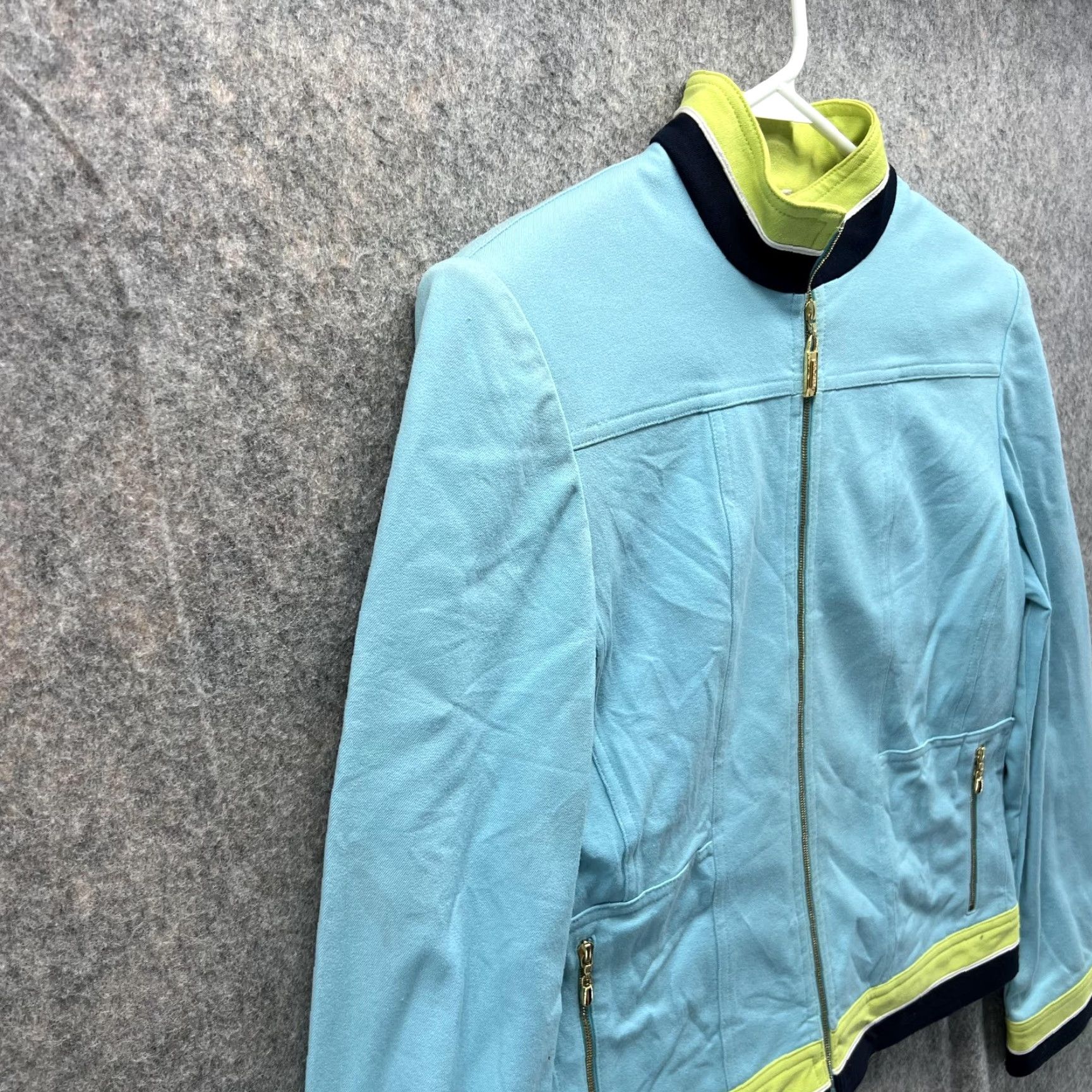 Vintage St John Jacket Women S Small Blue Green Full Zip Logo Sports All Seasons Size S / US 4 / IT 40 - 3 Thumbnail