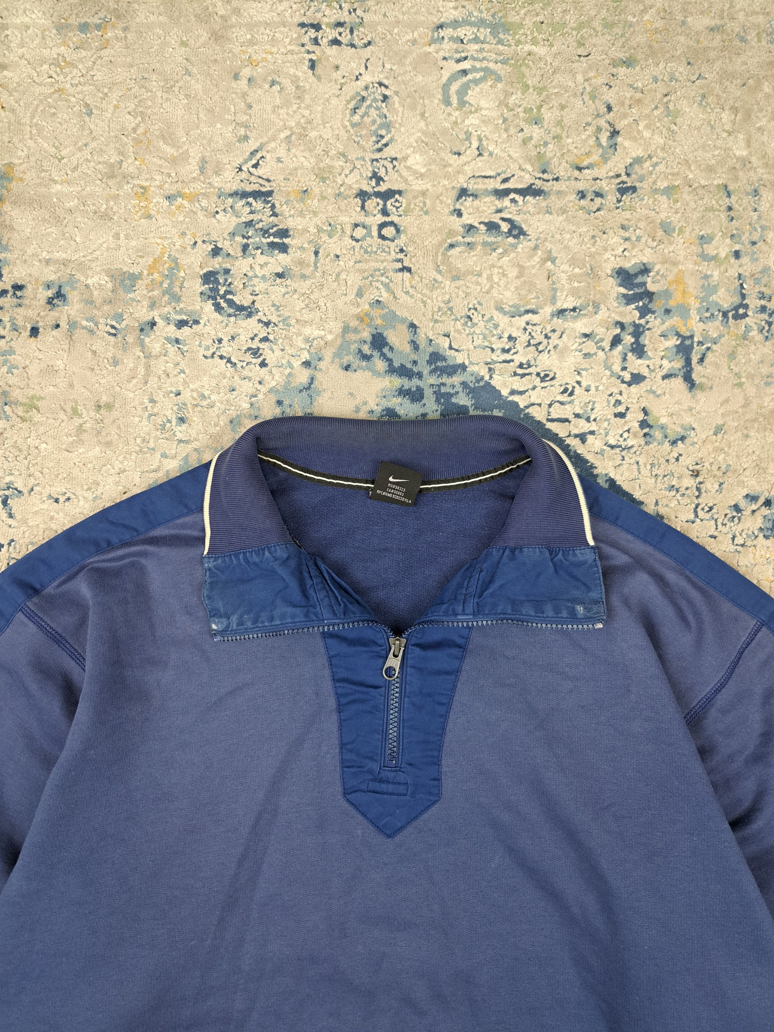 Nike Vintage 00s Nike Embroidered Swoosh Half Zip Washed y2k Size US M / EU 48-50 / 2 - 2 Thumbnail