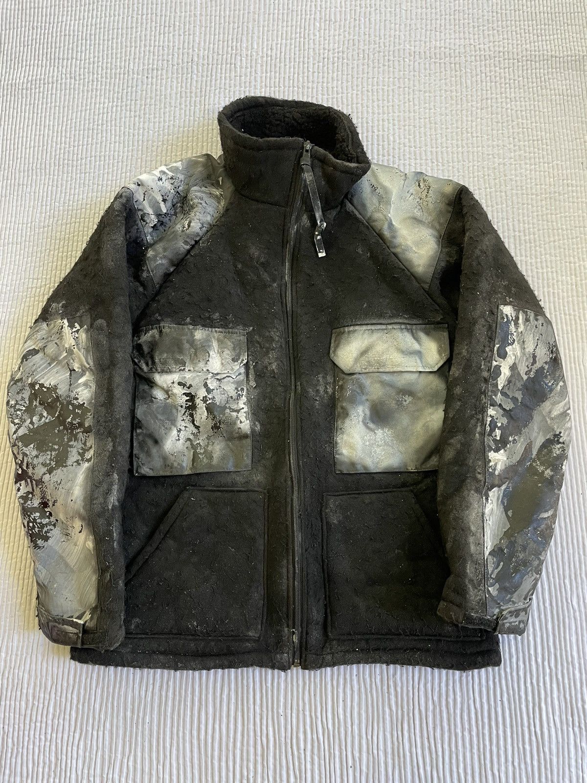 Handmade Hand Painted Black White Bear Coat Size US M / EU 48-50 / 2 - 1 Thumbnail