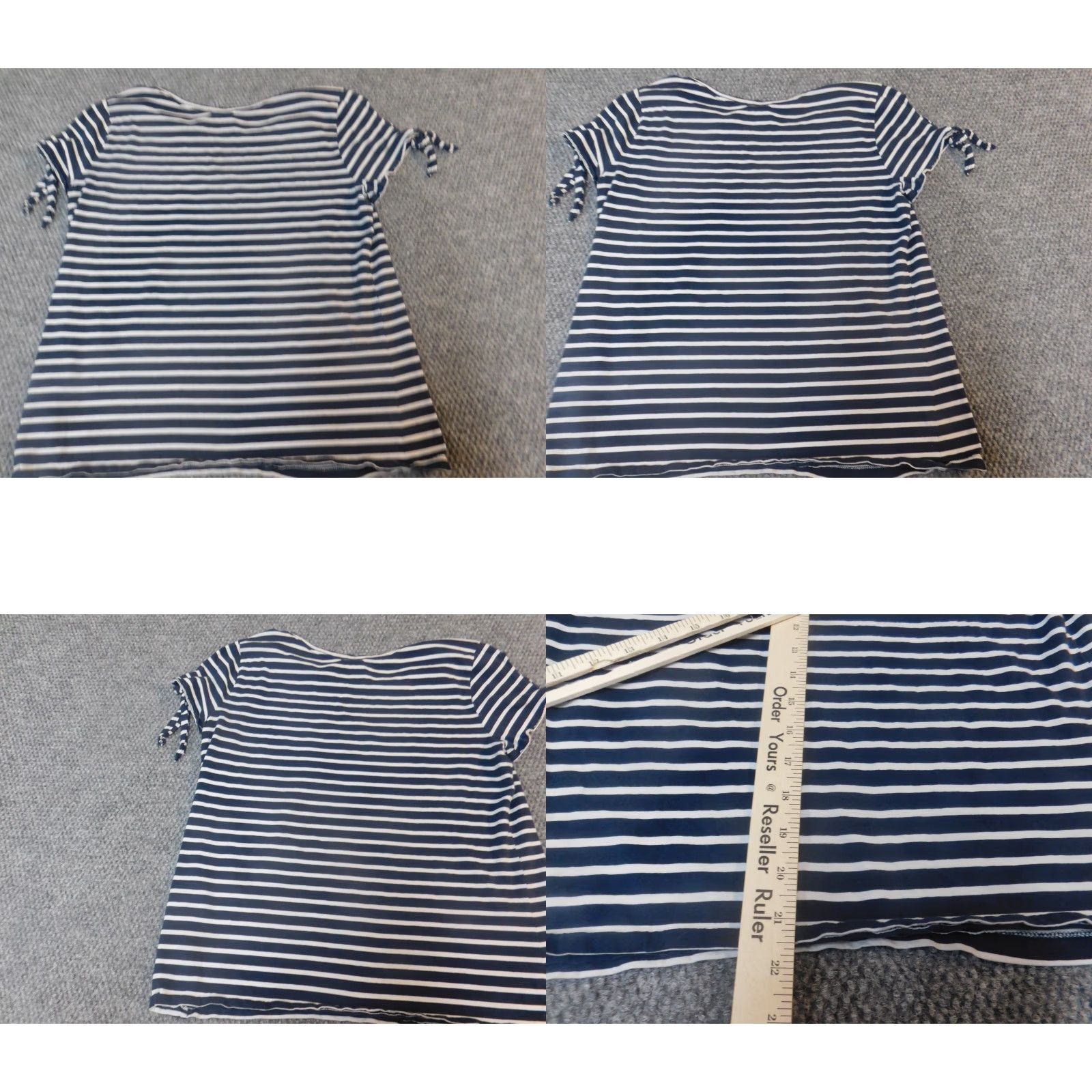 Nautica Nautica Womens Blouse Short Sleeve Round Neck Striped Blue 100% Cotton Regular Small Casual Size S / US 4 / IT 40 - 8 Thumbnail