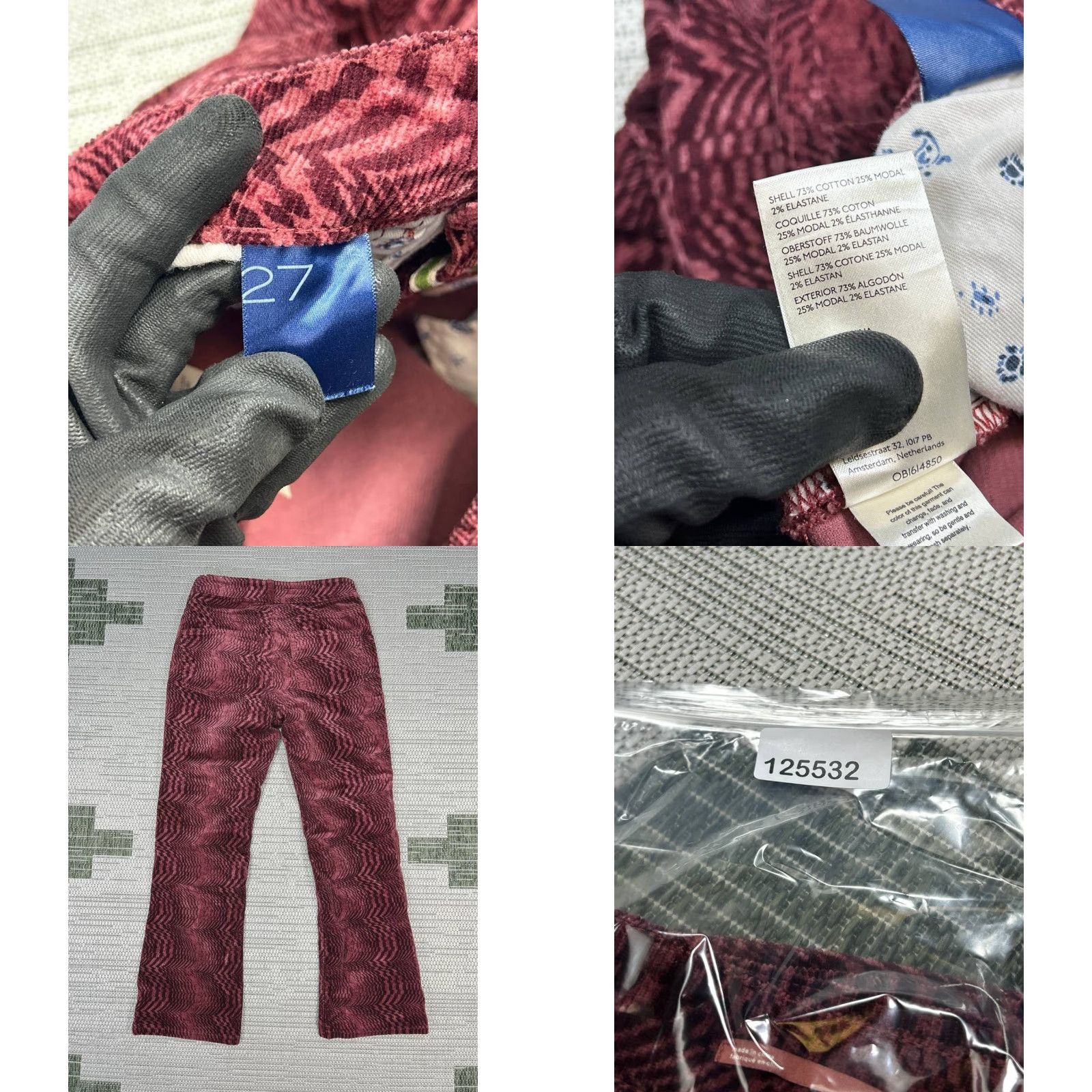 Anthropologie Anthropologie Pants Womens 27 Yaya Mid Rise Crop Flare Burgundy Red Corduroy Size 27" / US 4 / IT 40 - 8 Thumbnail