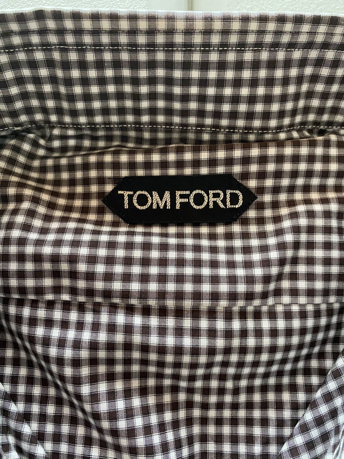 Tom Ford Tom Ford mocha/grey gingham check shirt 45e NWT Size US XXL / EU 58 / 5 - 2 Thumbnail