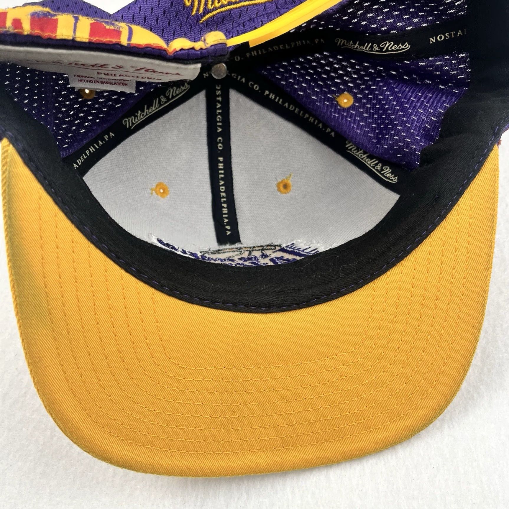 Mitchell & Ness Mitchell & Ness Lakers Baseball Cap Hat LA Skyline LA Lakers Purple One Size Adjustable Breathable Sports Hat Men Boys Womens Size ONE SIZE - 6 Thumbnail