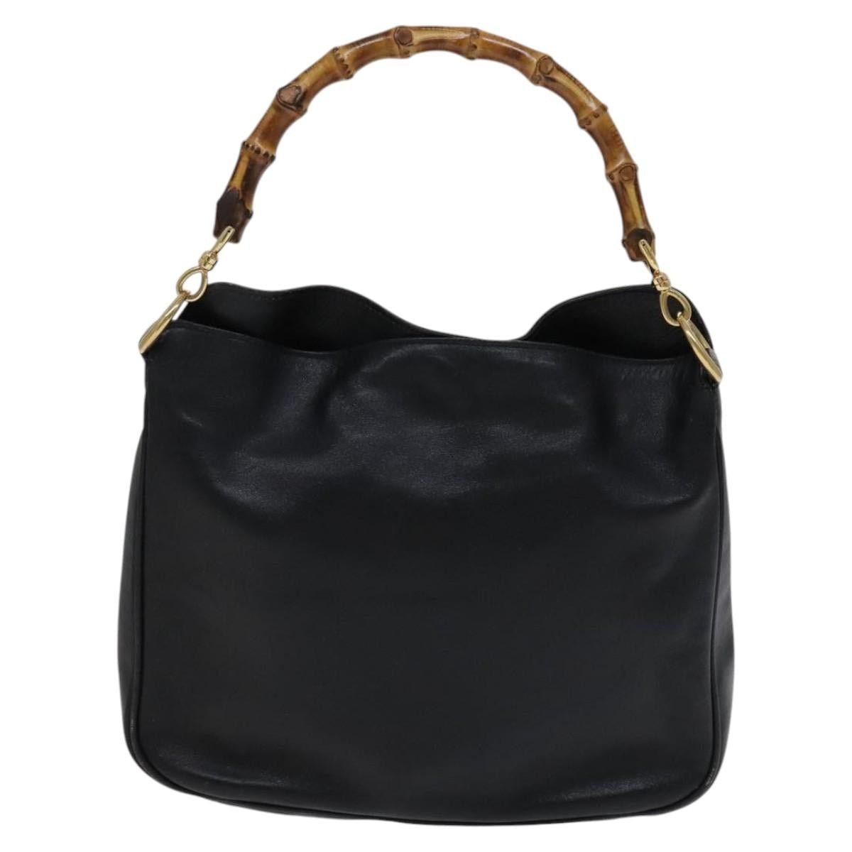 Gucci GUCCI Bamboo Hand Bag Leather Black Gold 001 2113 001 2113 Size ONE SIZE - 2 Thumbnail