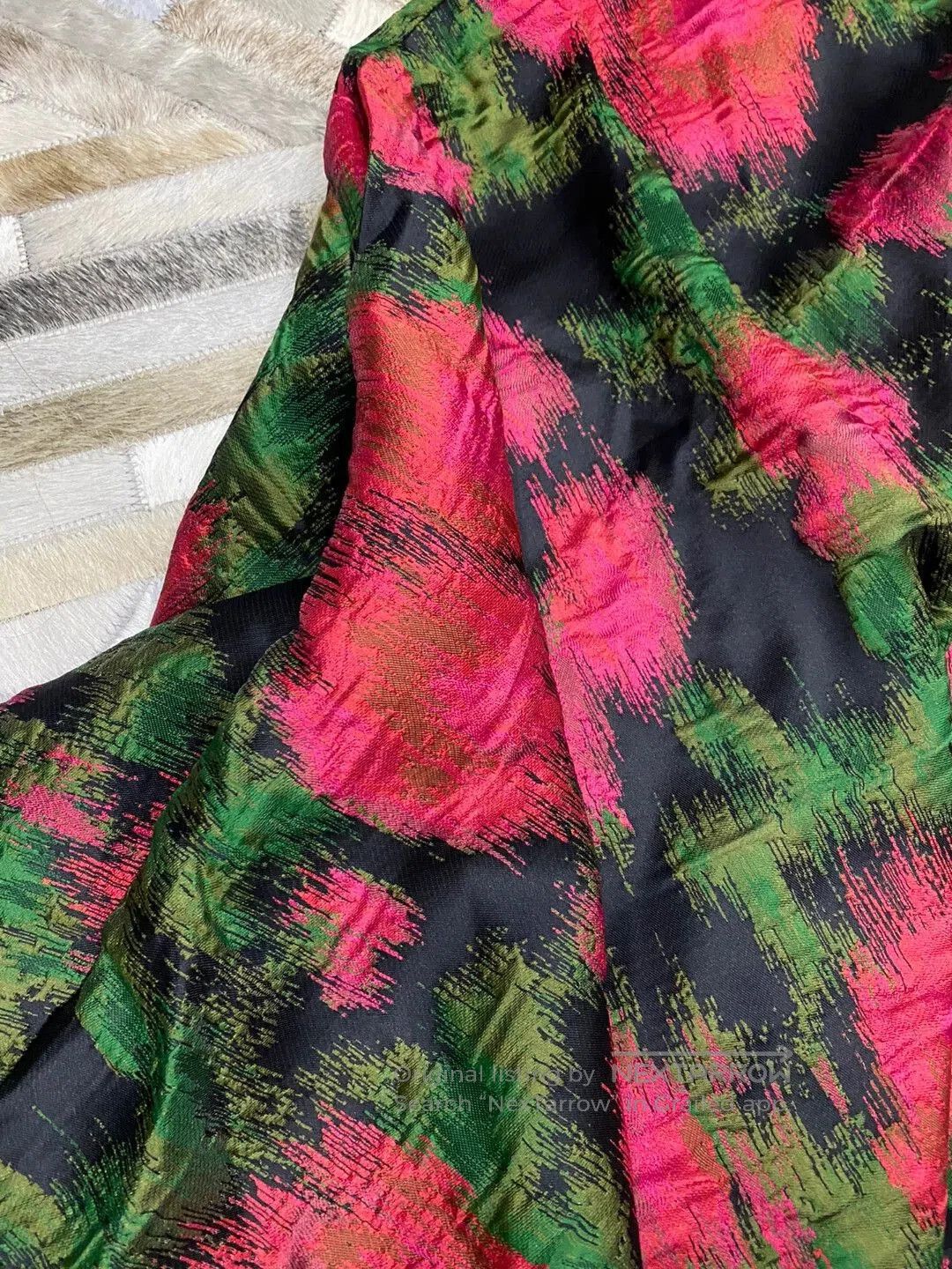 Lanvin Red Green Floral Sleeveless Cocktail Dress. Size US M / EU 48-50 / 2 - 6 Thumbnail