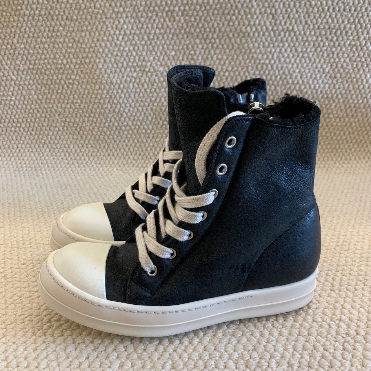 Rick Owens Rick Owens Leather Black Lowtop Sneakers 5 Men Size US 5 / EU 37 - 1 Thumbnail
