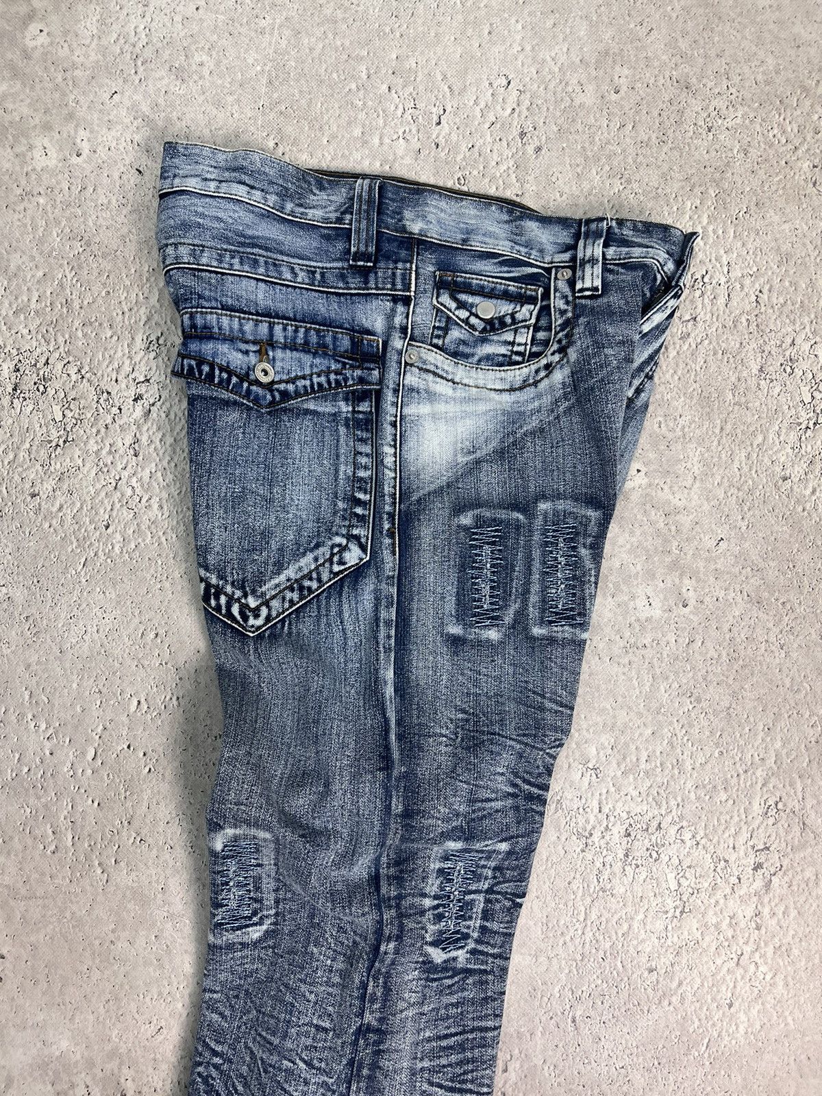 Jean Paul Gaultier VTG 00s JPG style Japanese Distressed Cargo pants jeans Size US 32 / EU 48 - 10 Thumbnail