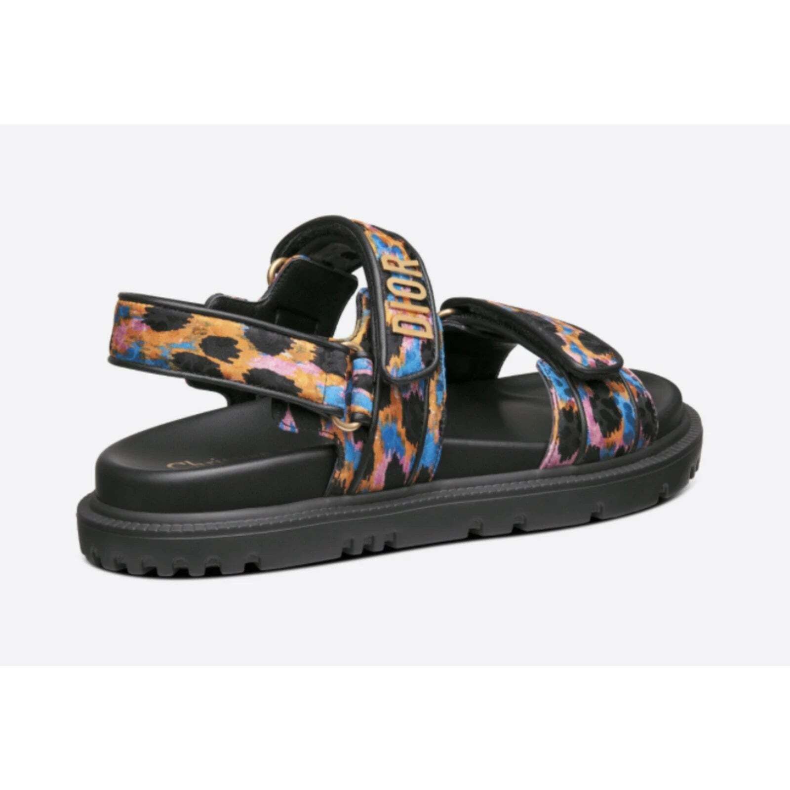 Dior Christian Dior Act Dway Mizza Black Silk Gold Logo Strap Size US 7 / IT 37 - 8 Thumbnail