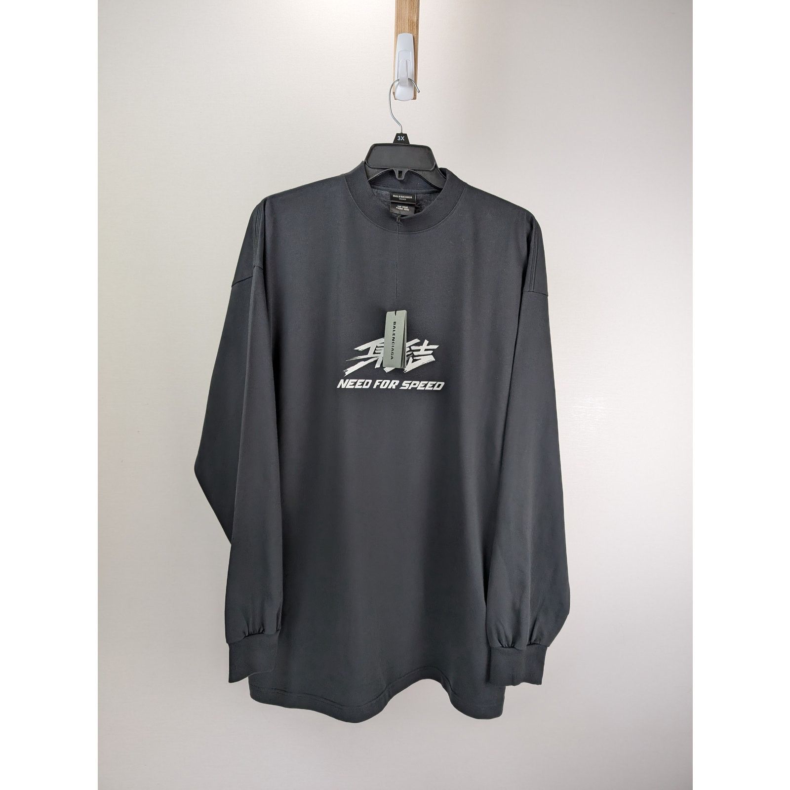 Balenciaga o1rshd1 Need for Speed Long Sleeve Large Fit T-Shirt Black Size US M / EU 48-50 / 2 - 8 Thumbnail
