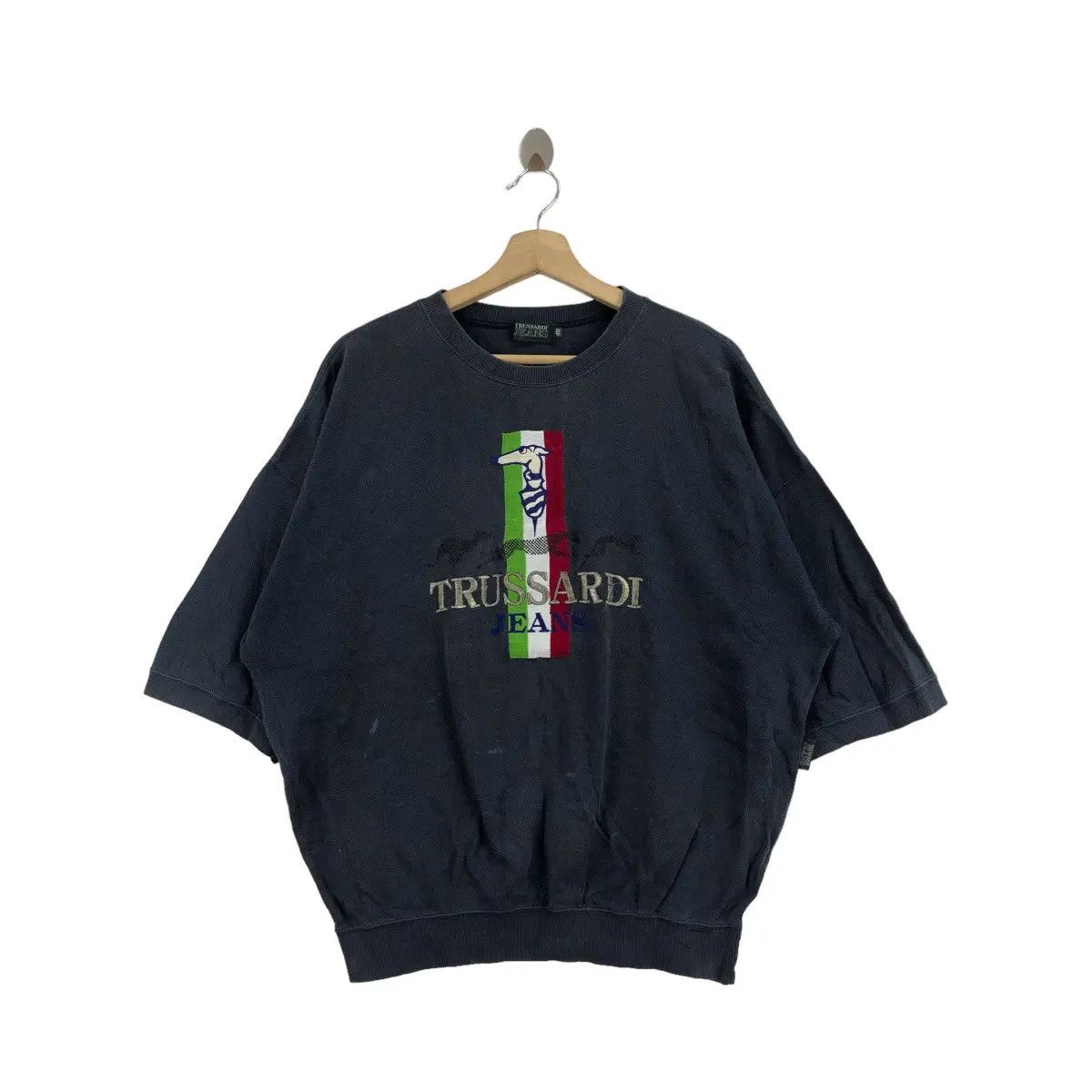 Trussardi Vtg TRUSSARDI JEANS MILAN DANTE Embroidery Sweatshirt Size XXL / US 16-18 / IT 52-54 - 1 Thumbnail