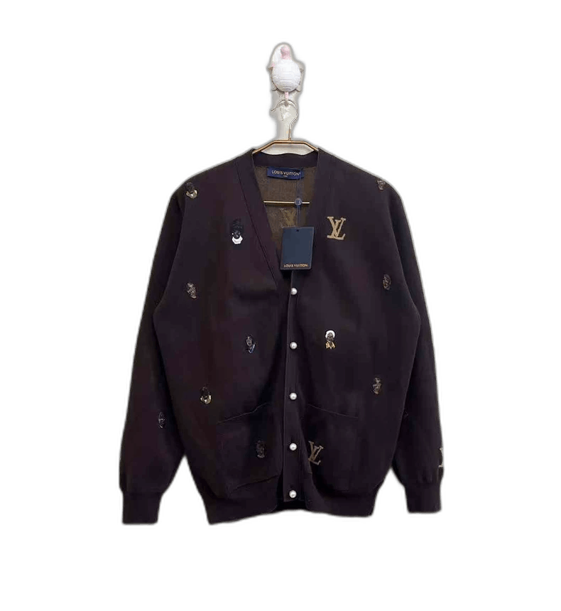 Louis Vuitton LOUIS VUITTON LV x Pharrell Brown Embroidered Logo Cardigan Size US XL / EU 56 / 4 - 1 Thumbnail