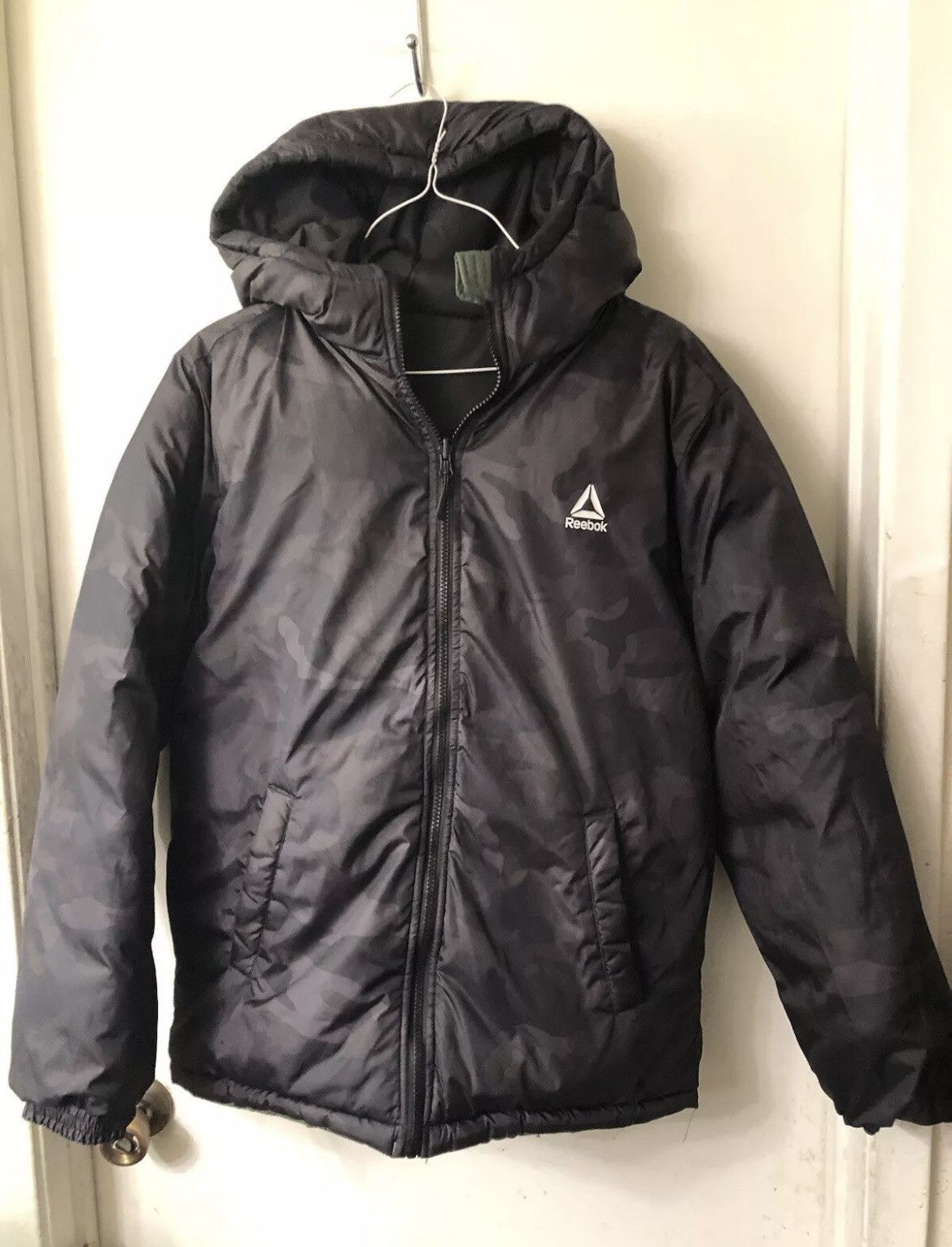 Reebok Reebok Reversible Olive Camouflaged Hooded Puffer Jacket Size US S / EU 44-46 / 1 - 2 Thumbnail