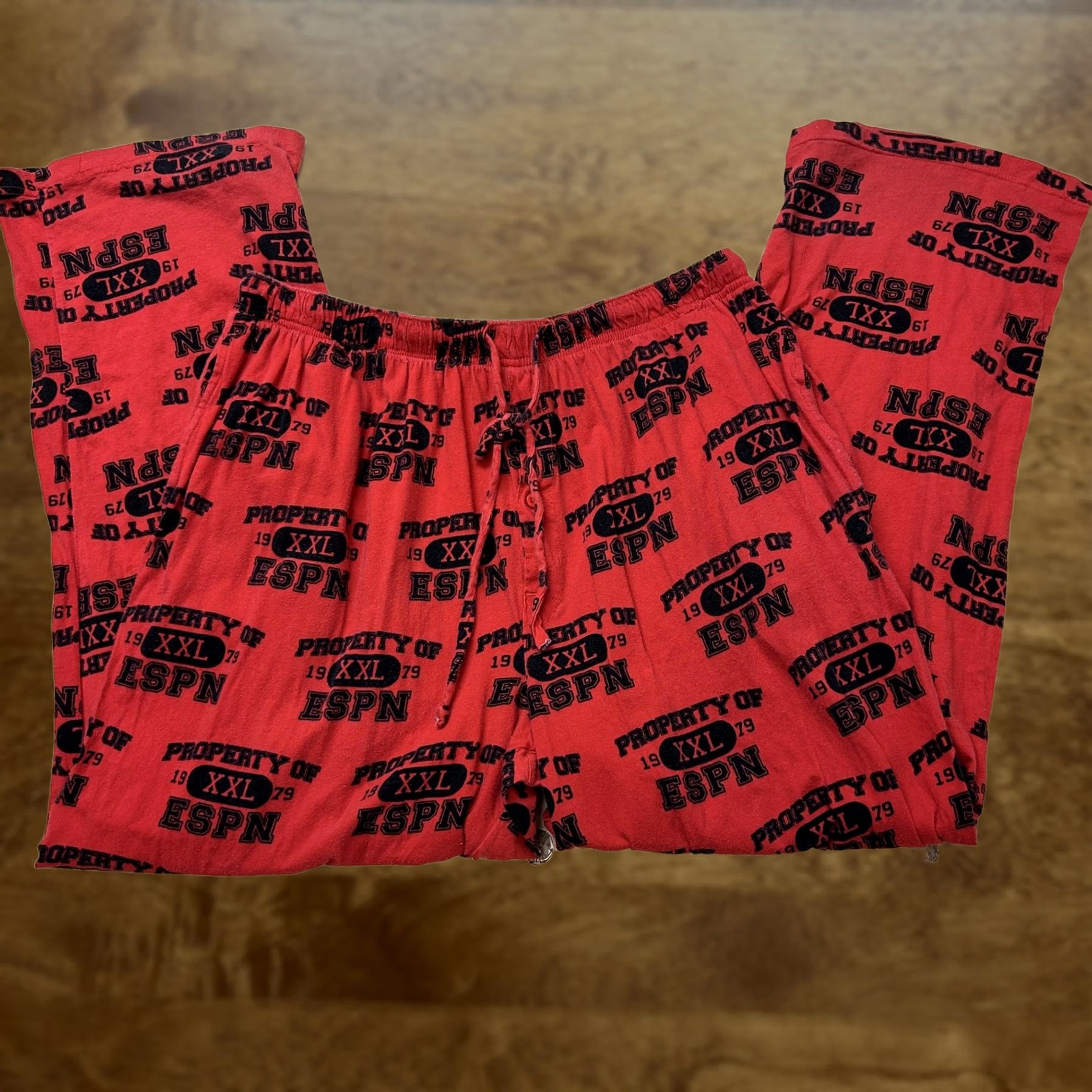 Vintage VINTAGE ESPN Pajama Pants Mens XL Red Property Of ESPN Sleep Lounge Sports Pants Size US 36 / EU 52 - 1 Thumbnail