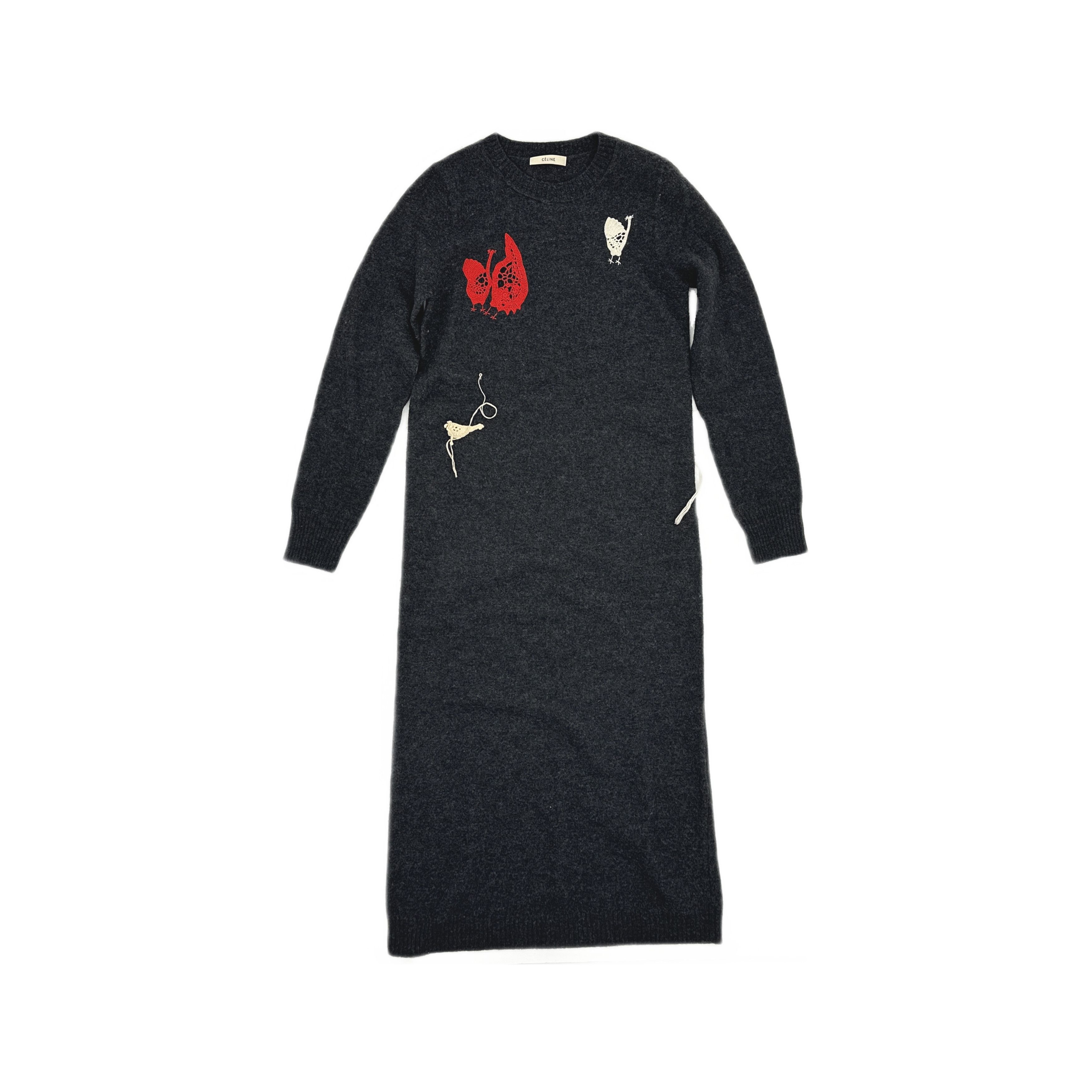 Celine CELINE Embroidered Wool Knit Dress Size XS Size XS / US 0-2 / IT 36-38 - 1 Thumbnail