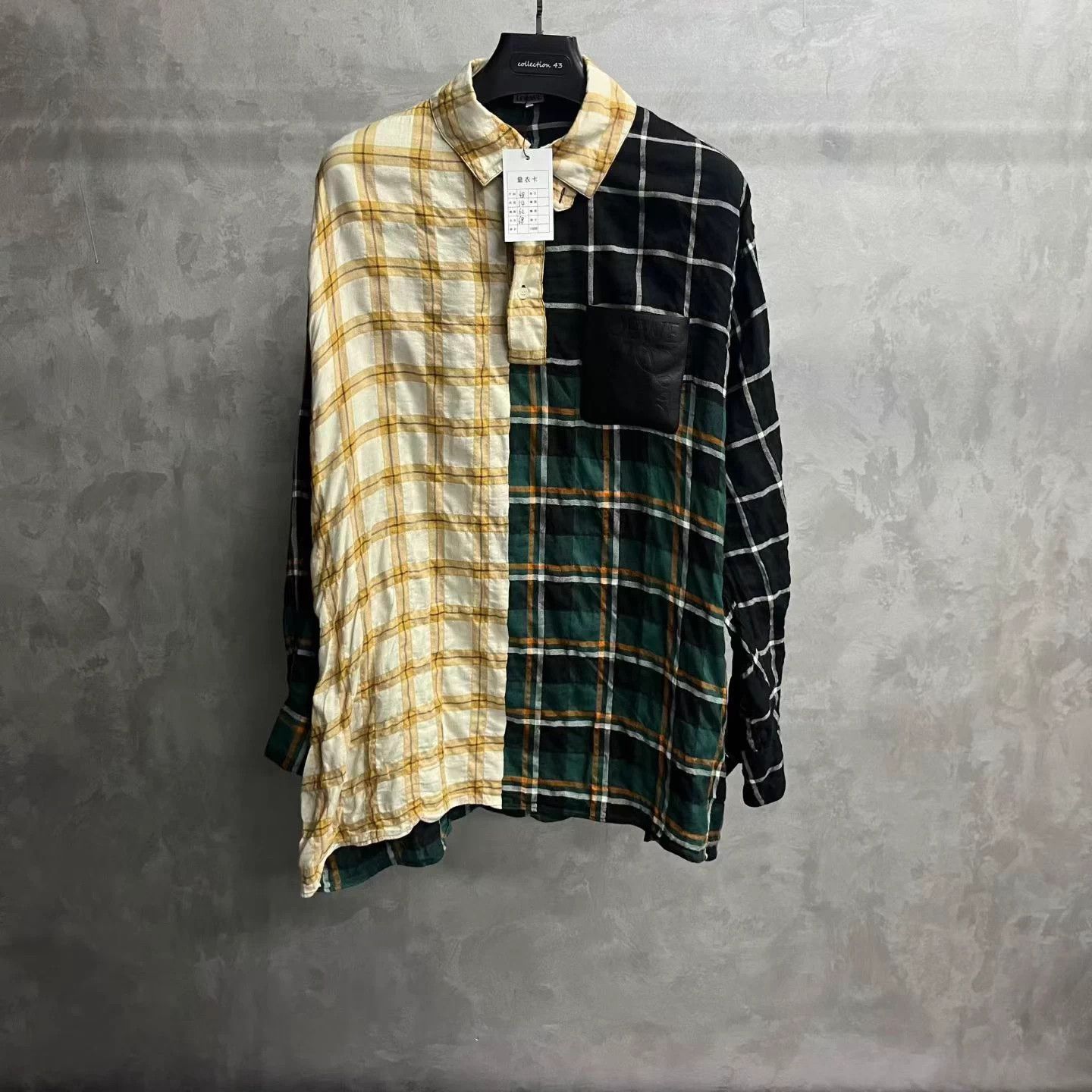 Loewe LOEWE emerald tartan embroidered blend long-sleeve shirt Size US M / EU 48-50 / 2 - 1 Thumbnail