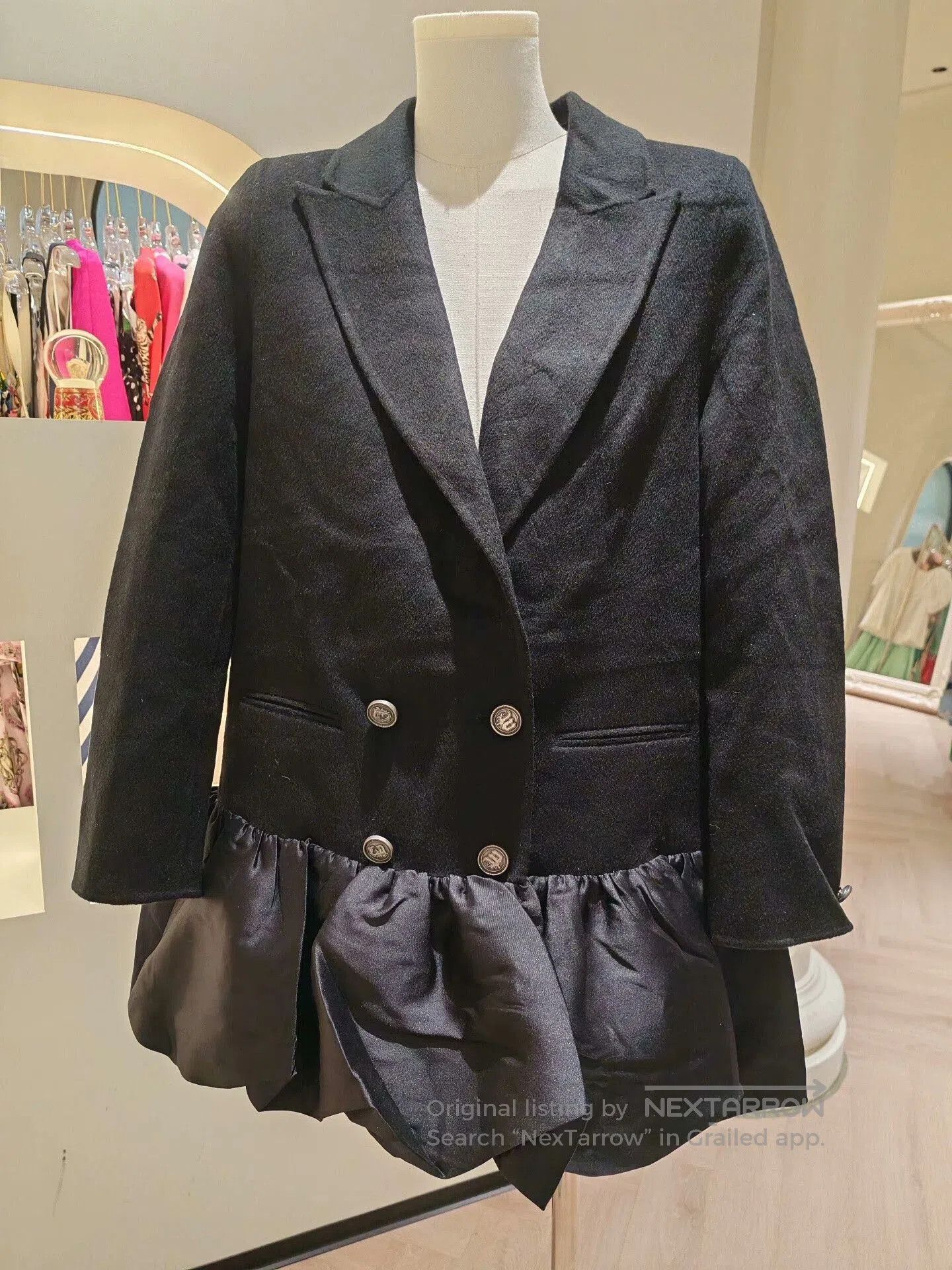 Joya JORYA Black Wool Blazer. Size XL / US 12-14 / IT 48-50 - 1 Thumbnail
