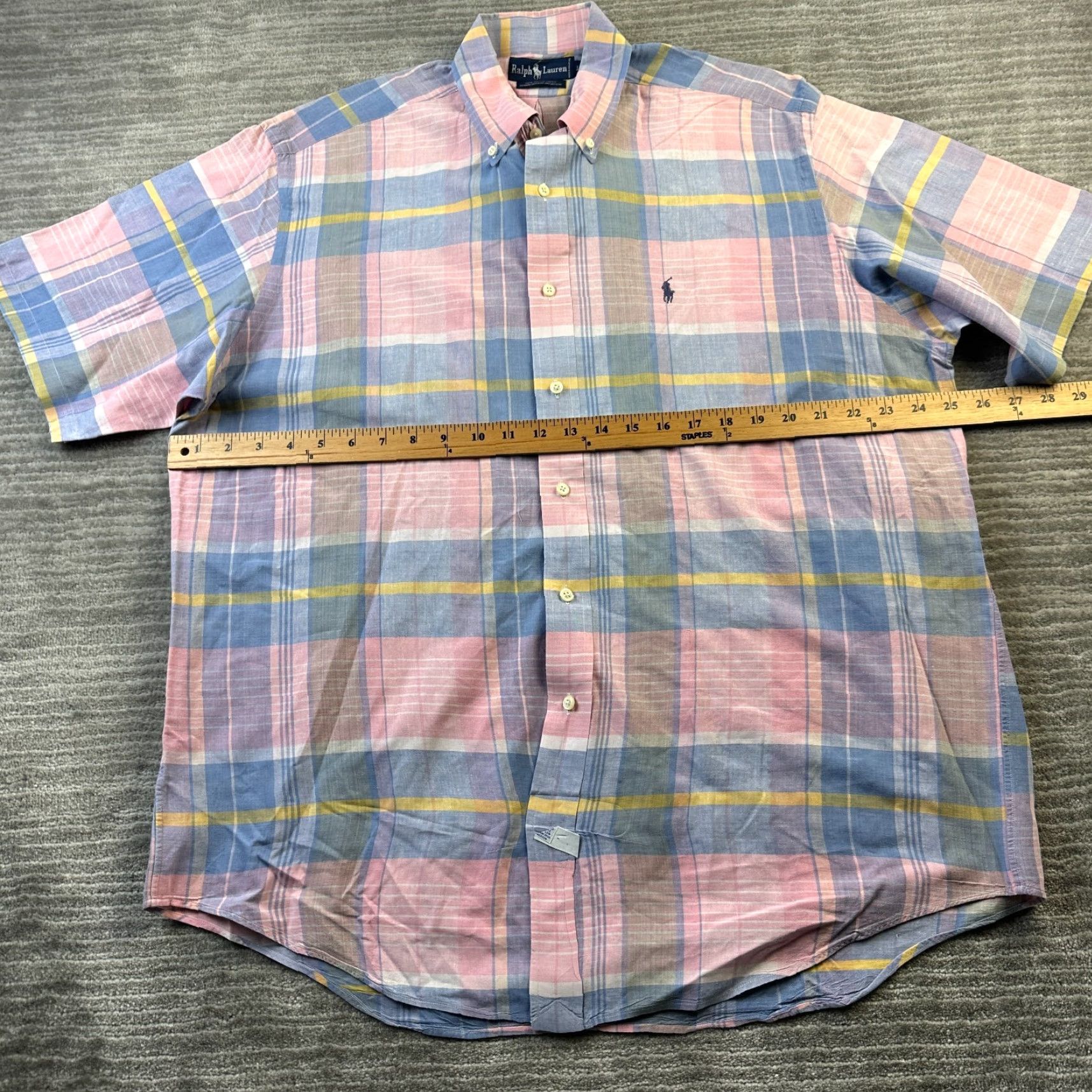 Ralph Lauren Ralph Lauren Shirt Mens Large Pink Plaid Madras Button Up Pony Shirt Size US L / EU 52-54 / 3 - 7 Thumbnail