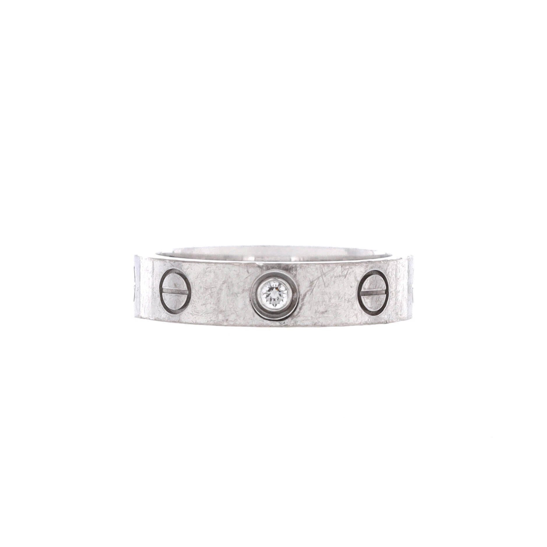 Cartier Love Wedding Band 1 Diamond Ring Size ONE SIZE - 1 Thumbnail
