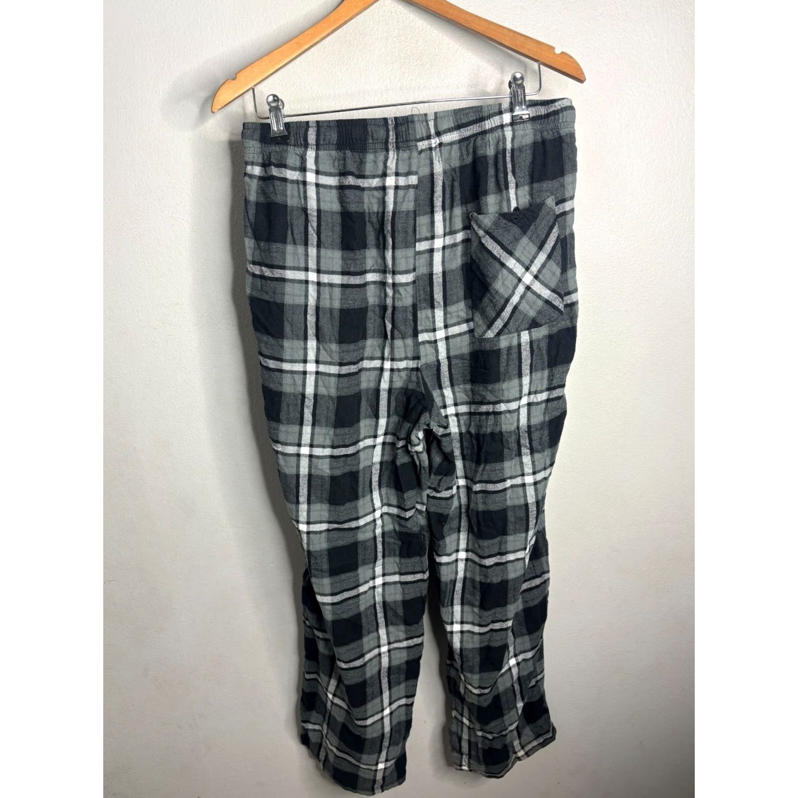 Psycho Bunny Psycho Bunny Pajama Pants Mens Large Black Plaid Lounge Bottoms Pockets 6370 Size US 33 - 5 Thumbnail