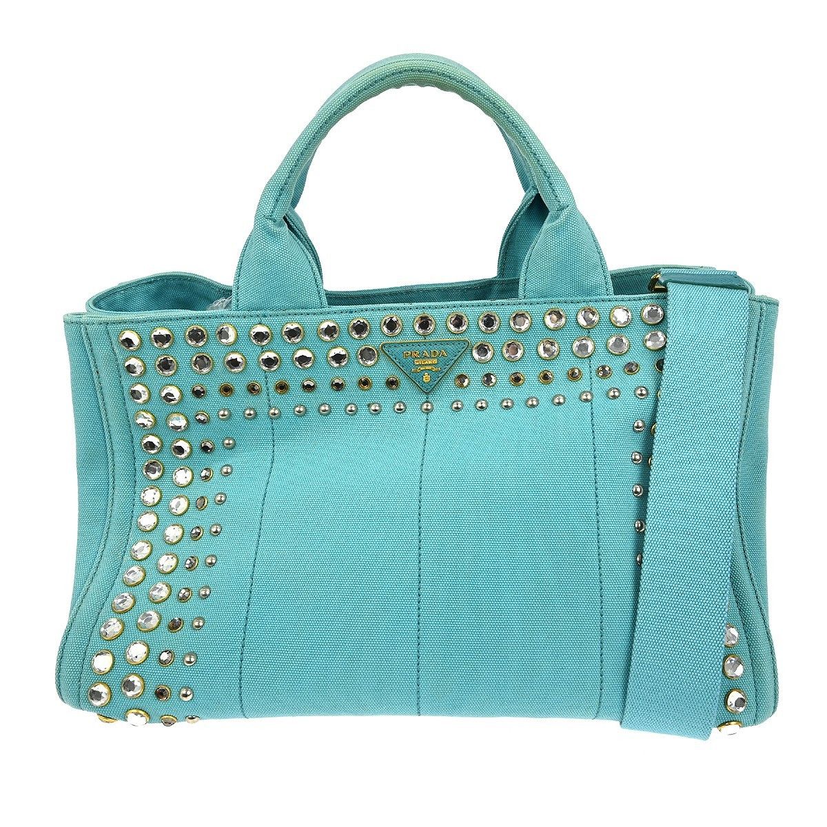Prada Prada Canapa Tote Rhinestone Embellished Canvas Size ONE SIZE - 1 Thumbnail