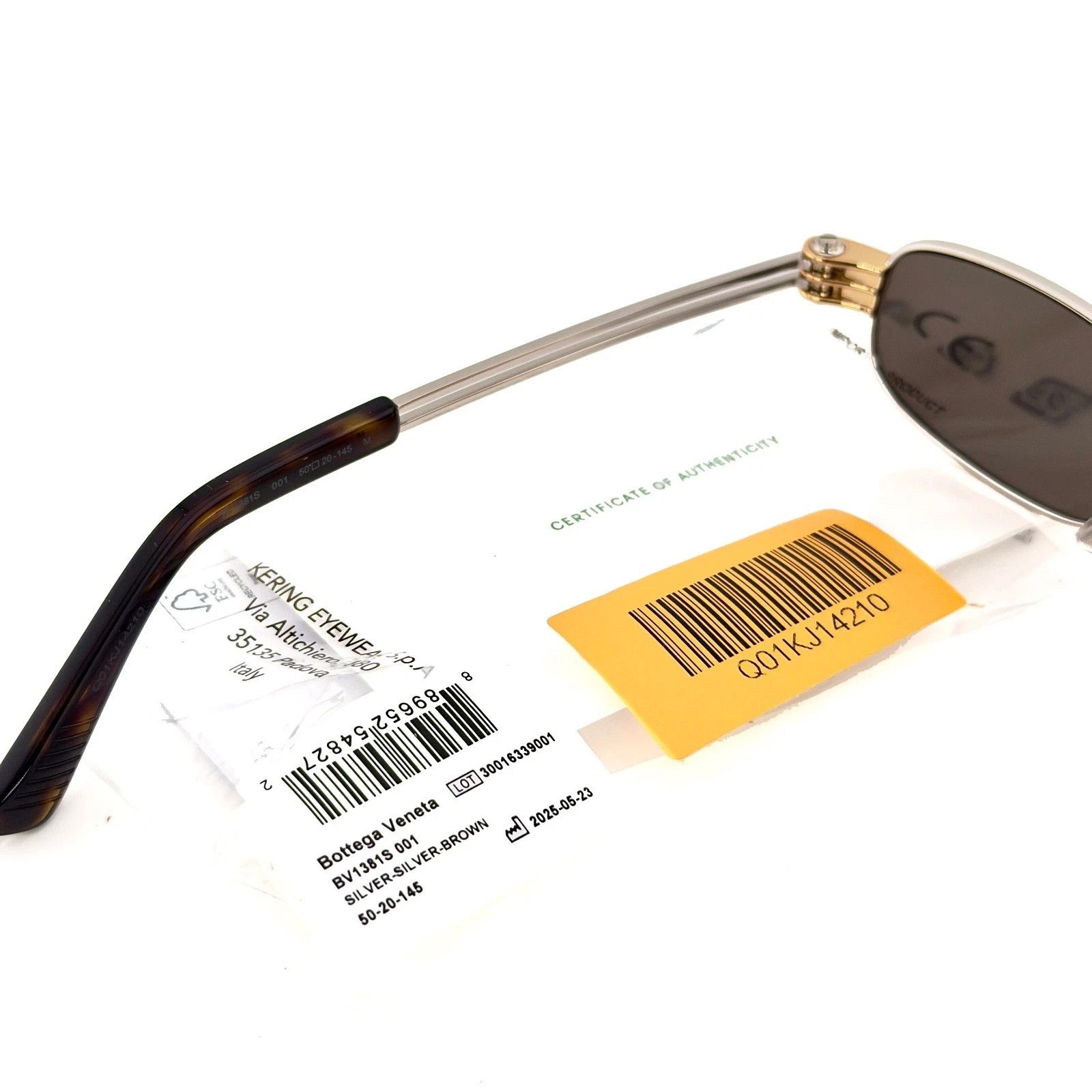 Bottega Veneta BOTTEGA VENETA BOLT BV1381S Narrow Sunglasses 1381 001 Size ONE SIZE - 2 Thumbnail