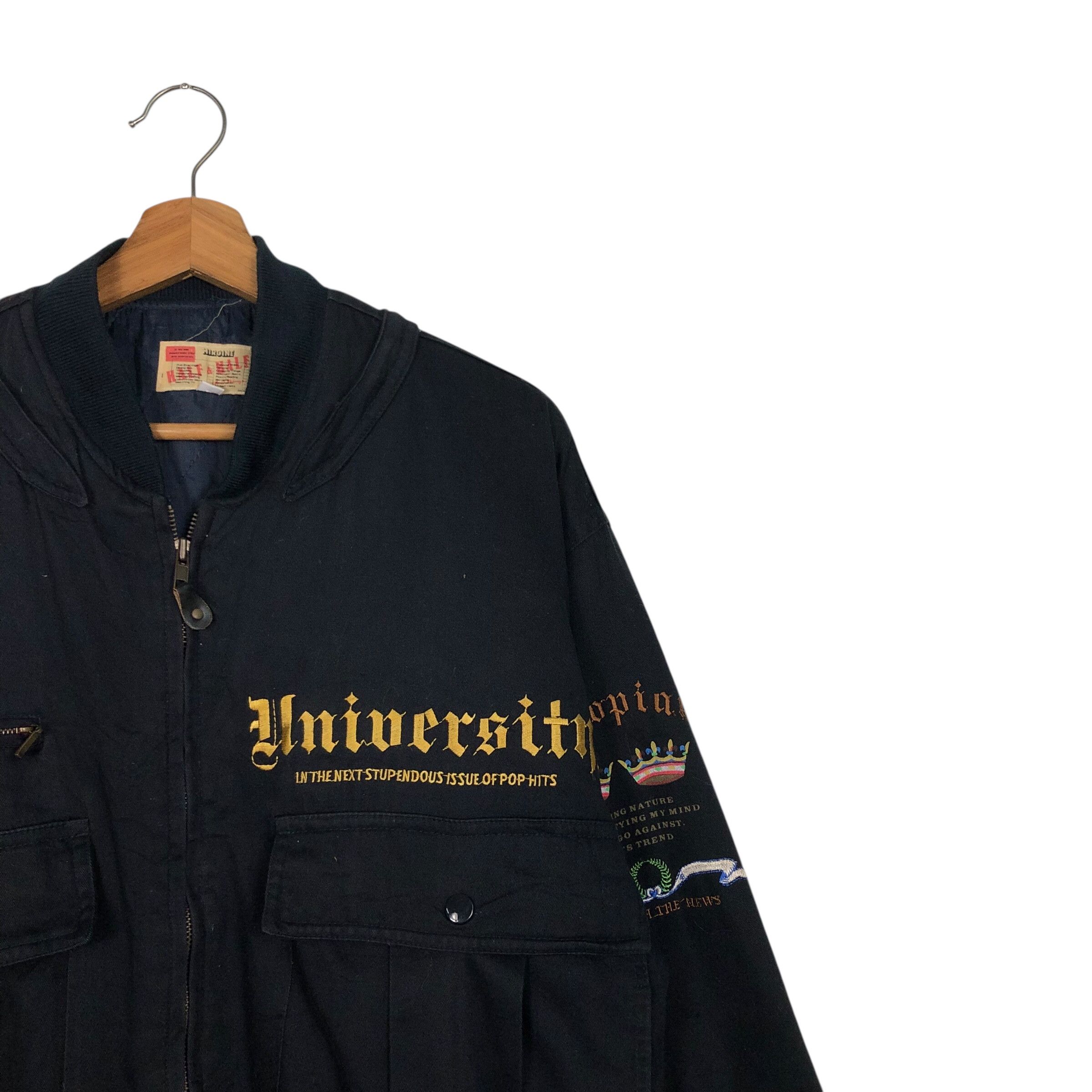 Japanese Brand 📌Vintage Wool Bomber Jacket University Embroidery Japan Size US M / EU 48-50 / 2 - 7 Thumbnail