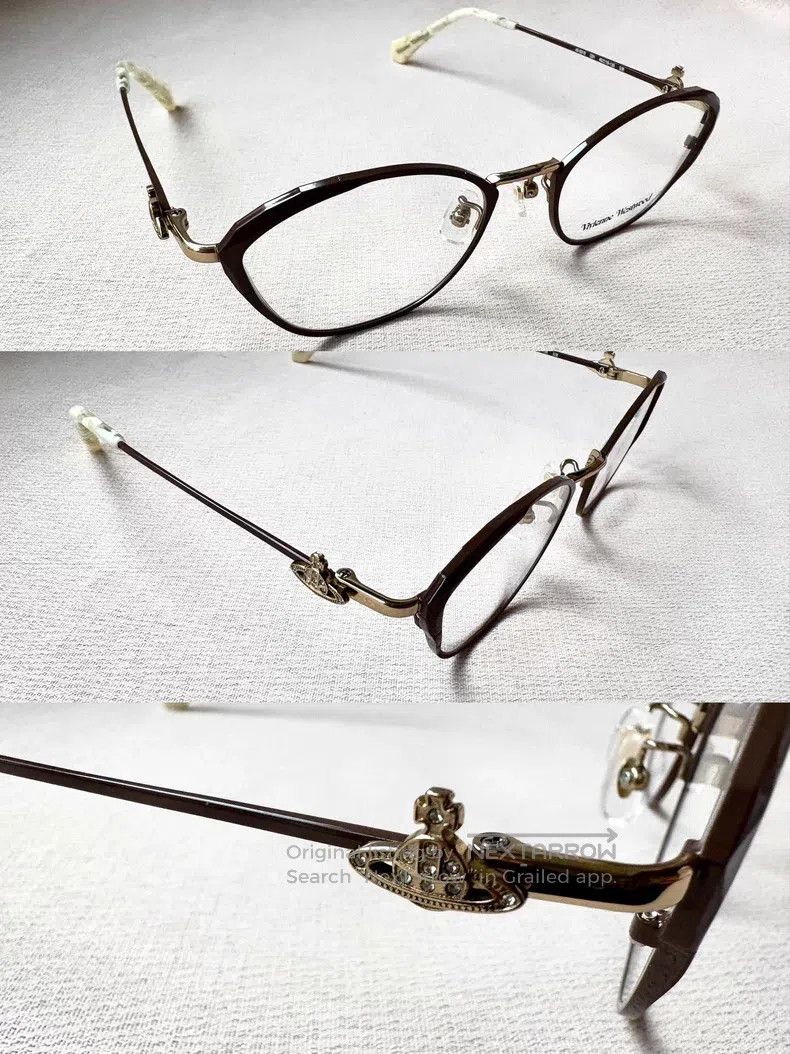 Vivienne Westwood Brown Irregular Square Saturn Eyeglass F
