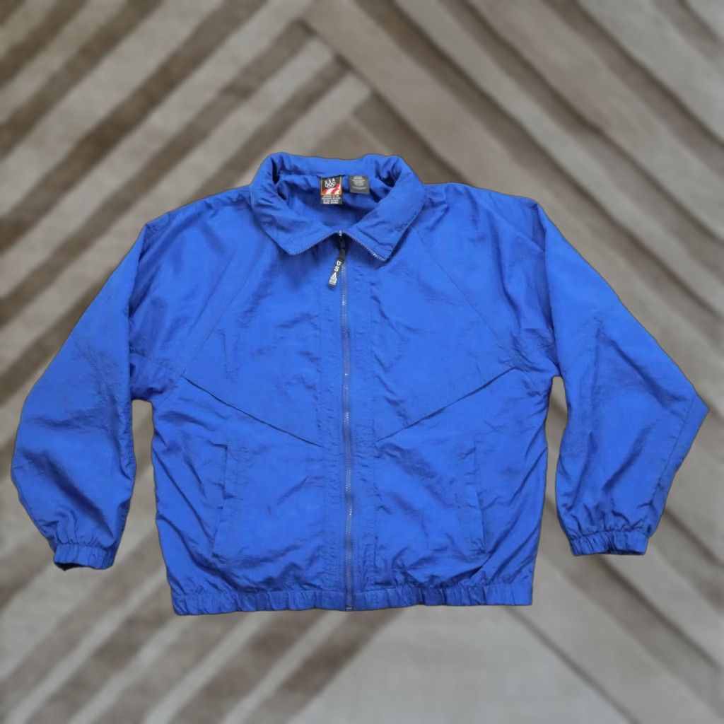 Vintage VINTAGE Olympic Jacket Mens L Blue Hooded Windbreaker 90s Sports Windbreaker Logo Size US L / EU 52-54 / 3 - 1 Thumbnail