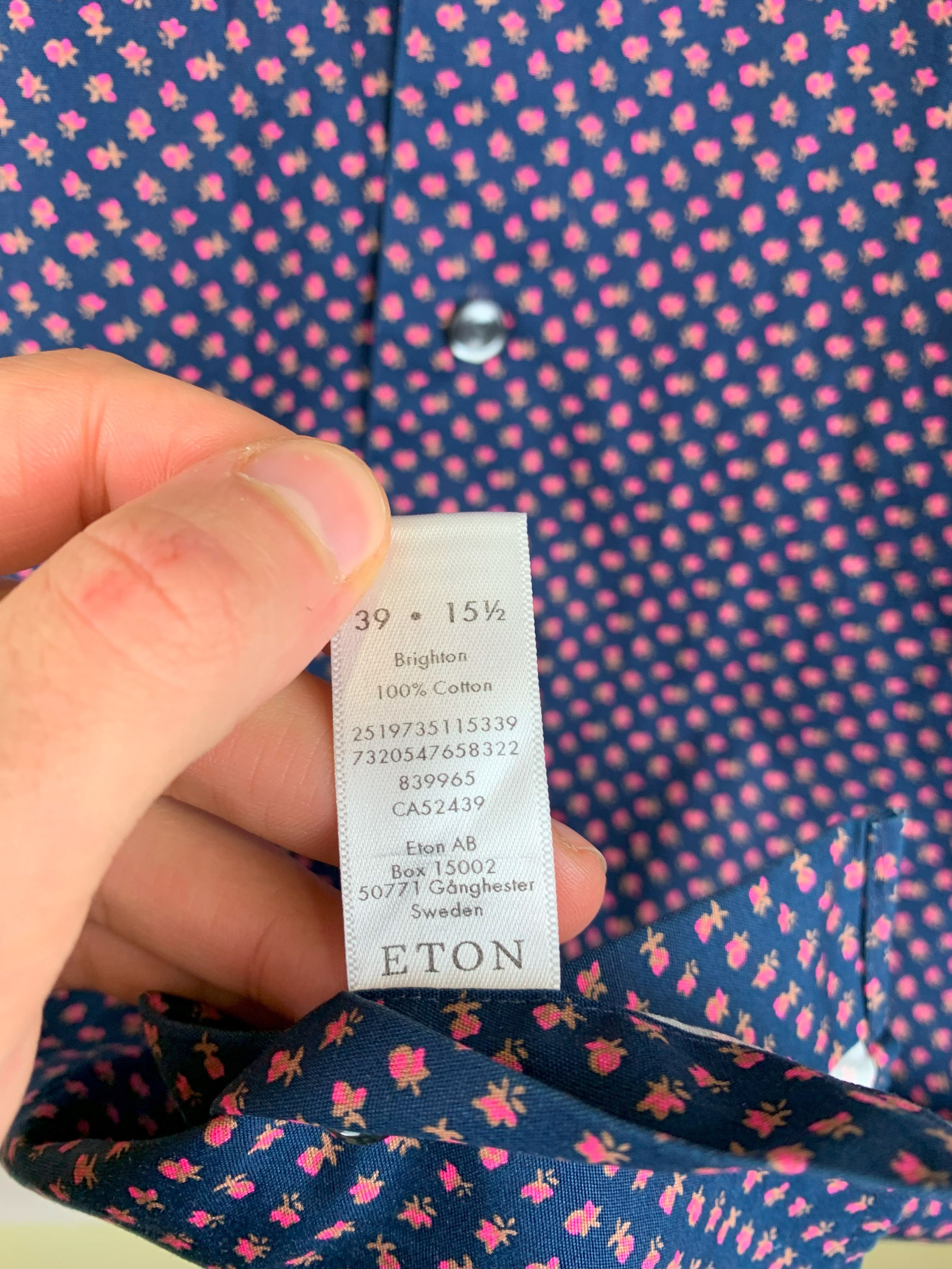 Eton ETON Shirt Mini Flower Pattern Slim Fit Size M Size US M / EU 48-50 / 2 - 10 Thumbnail