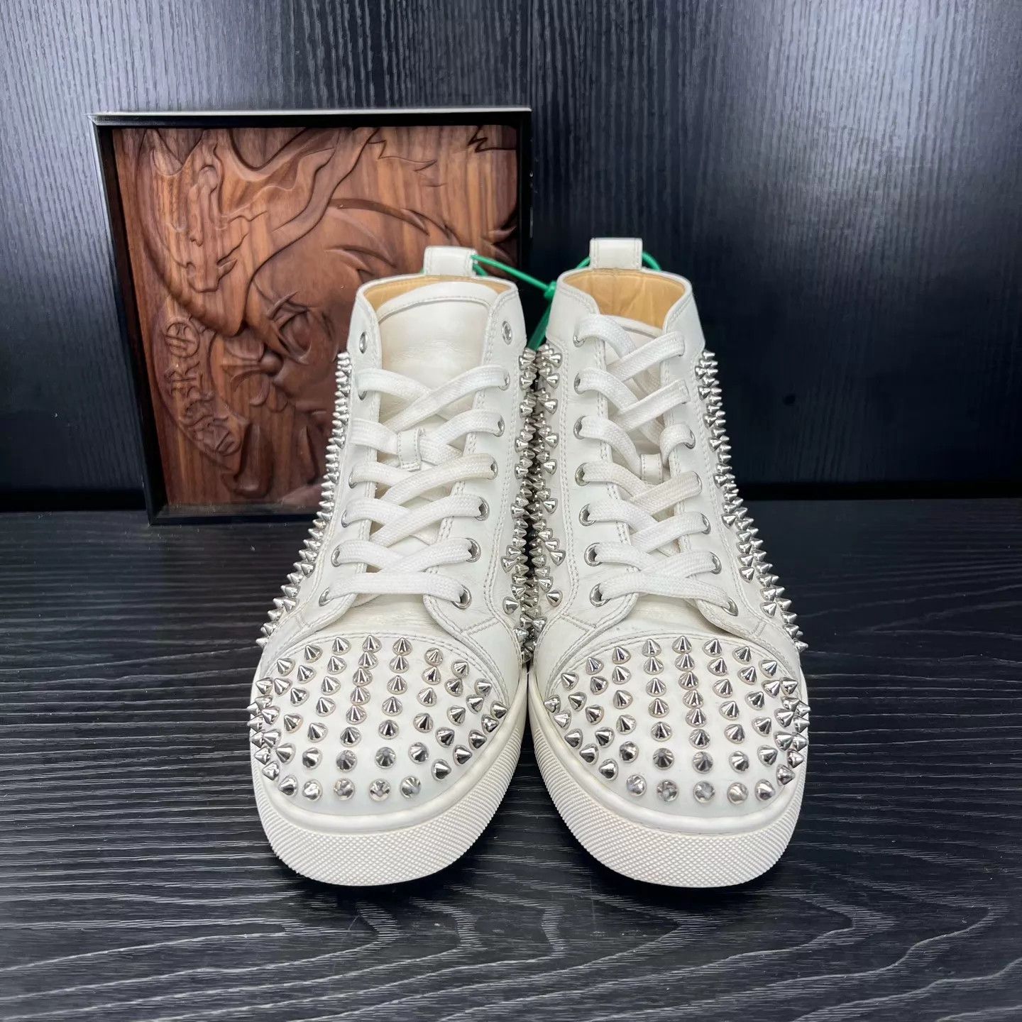 Christian Louboutin cl high-top silver rivet sneakers 42 worn a few times Size US 9 / EU 42 - 4 Thumbnail