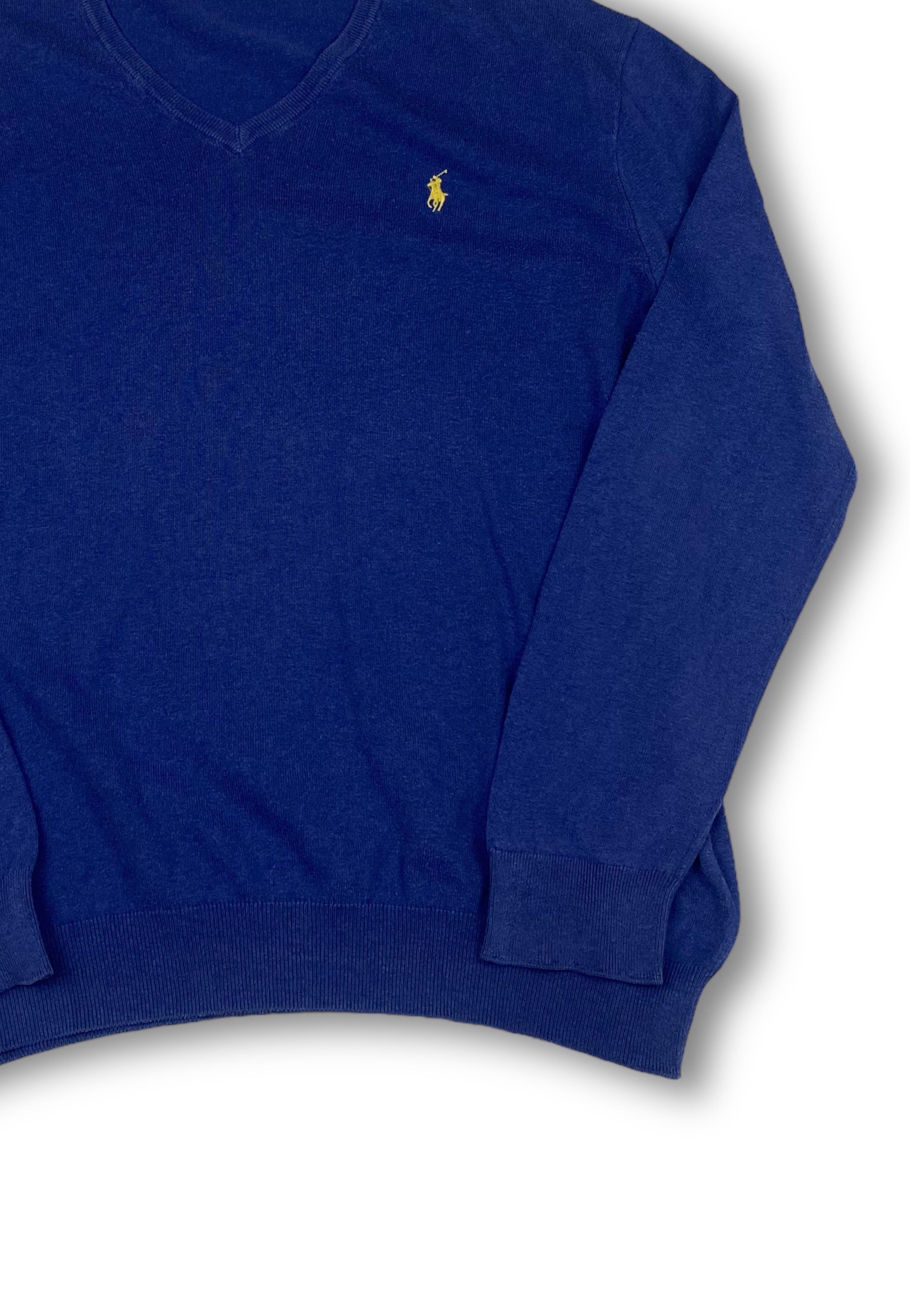 Polo Ralph Lauren Vintage RALPH LAUREN Blue V-Neck Sweatshirt M549 Size US L / EU 52-54 / 3 - 2 Thumbnail