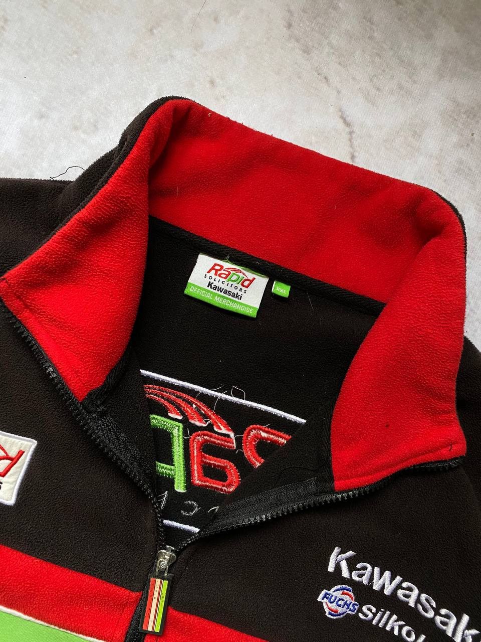 Vintage Vintage Kawasaki Rapid Team Y2K Fleece Racing Jacket Size US XXL / EU 58 / 5 - 8 Thumbnail
