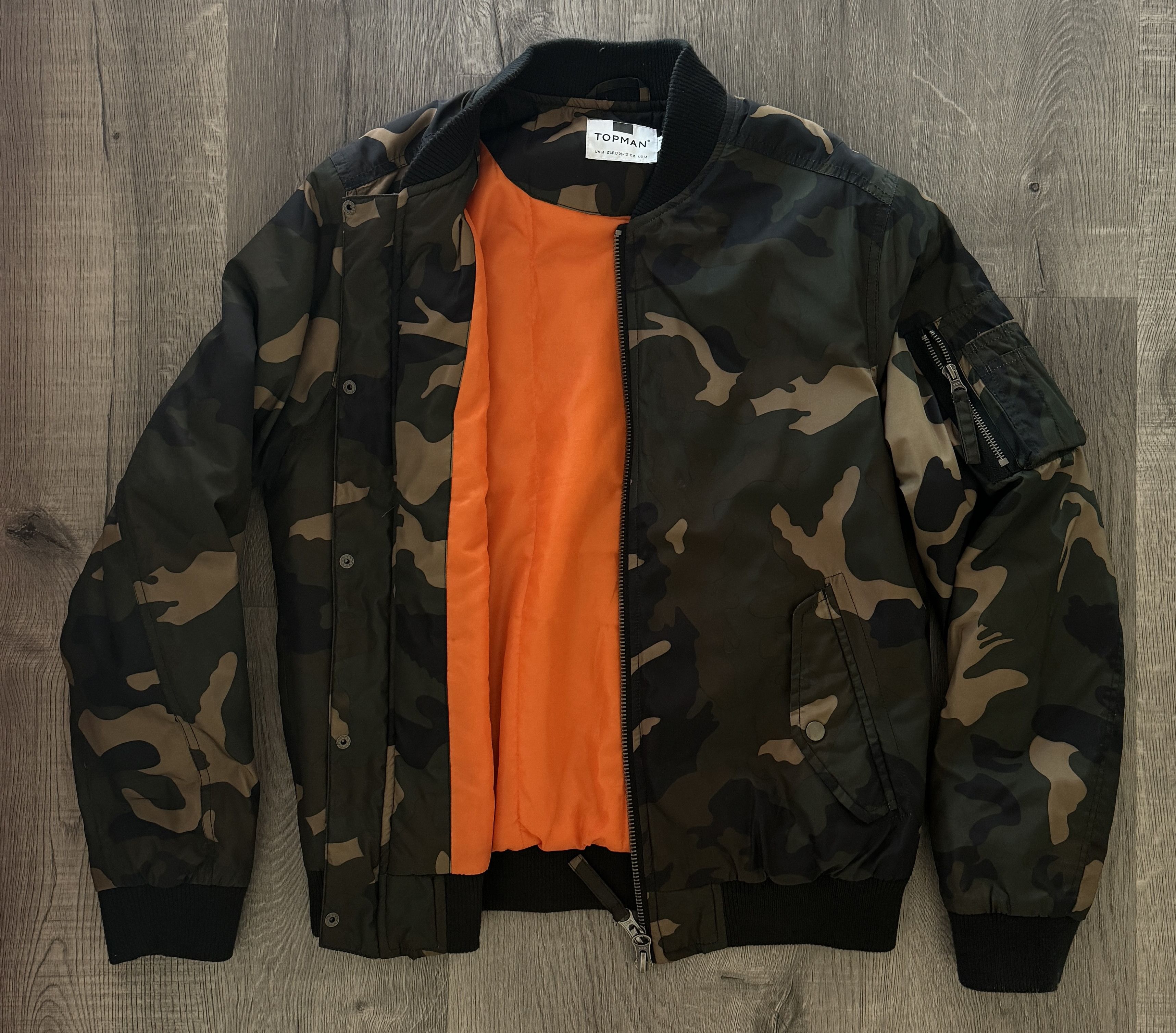 Topman Camo Bomber Jacket Topman Medium Size US M / EU 48-50 / 2 - 1 Thumbnail