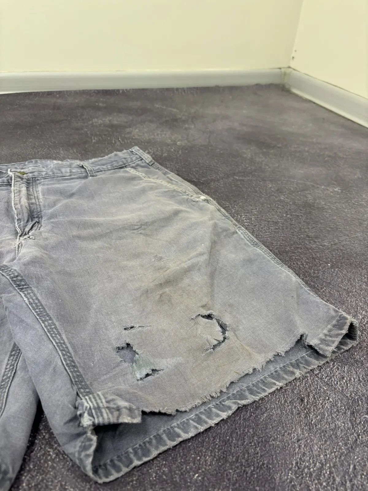 Carhartt × Vintage Vintage Carhartt Gray Work Hype Baggy Shorts Jorts Size US 36 / EU 52 - 9 Thumbnail