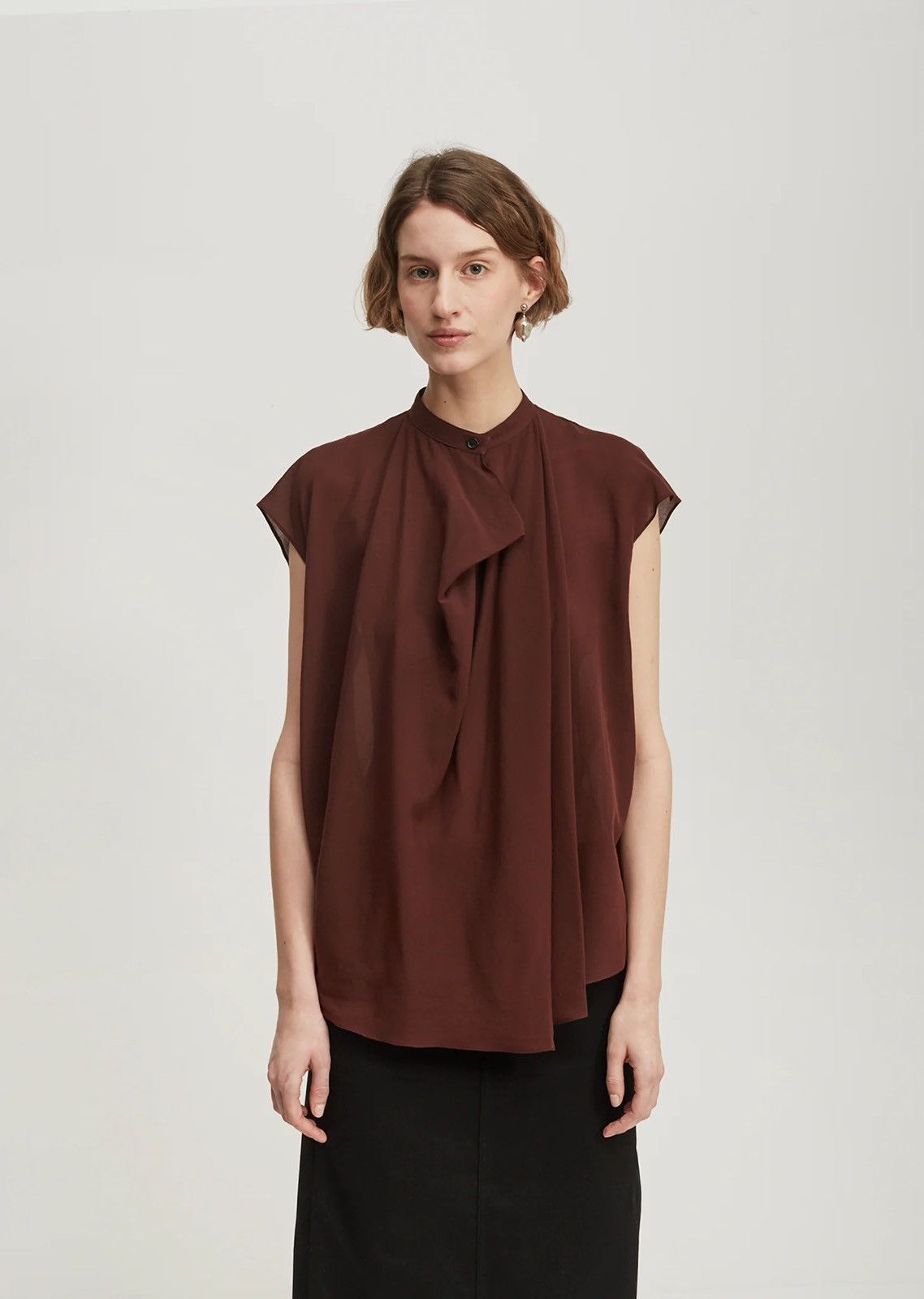 Lemaire Lemaire Draped Short Sleeve Blouse Size M / US 6-8 / IT 42-44 - 6 Thumbnail