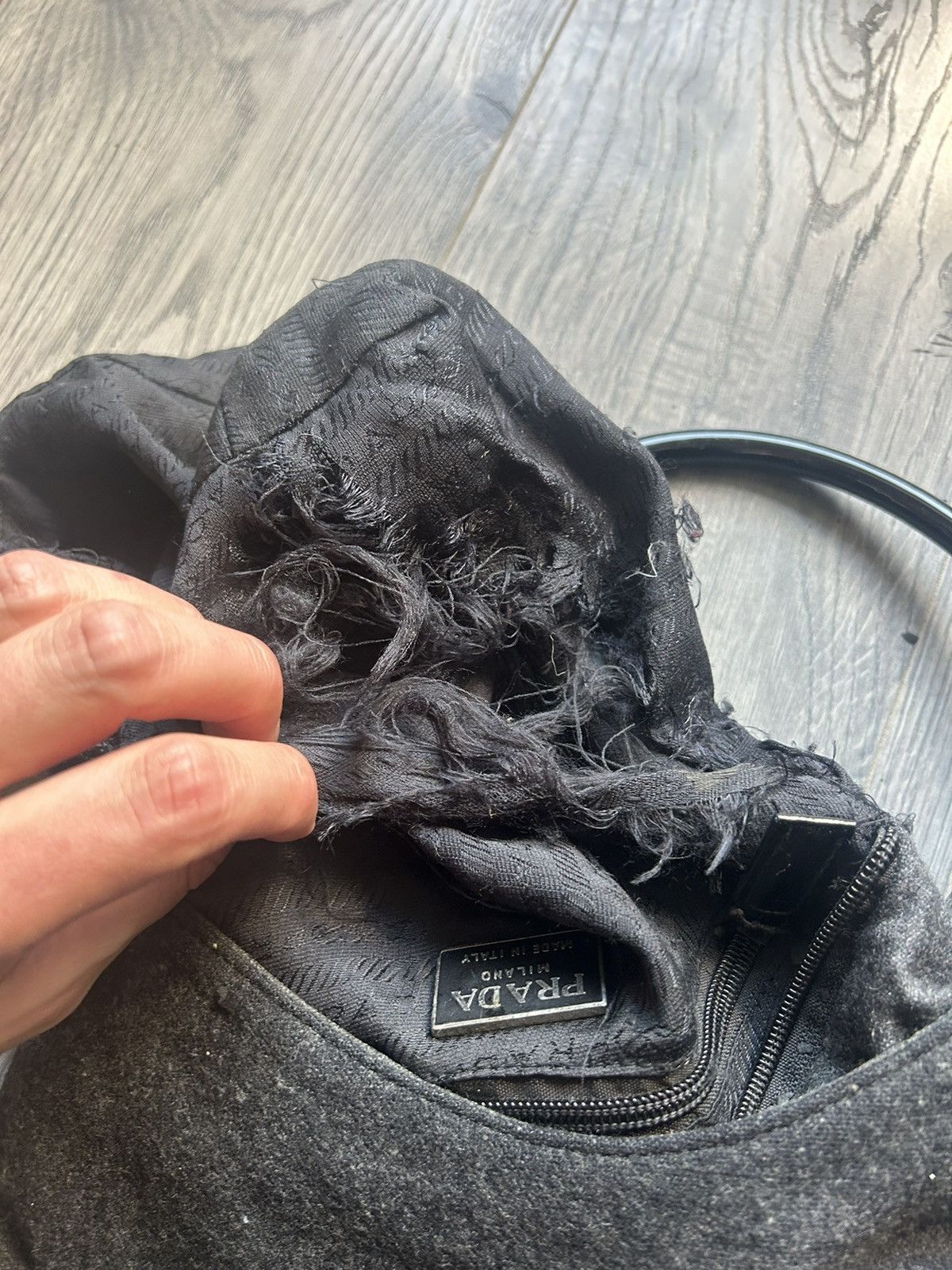 Prada Prada Hobo Shoulder Bag in Wool and Nylon Size ONE SIZE - 4 Thumbnail