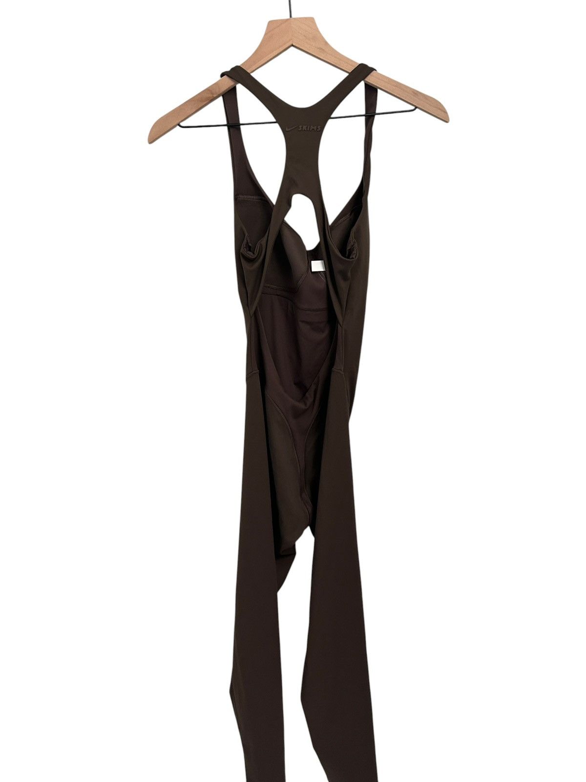 SKIMS Nike x SKIMS Women's Matte Racer Long Onesie Dark Sepia M Size 30" / US 8 / IT 44 - 4 Thumbnail