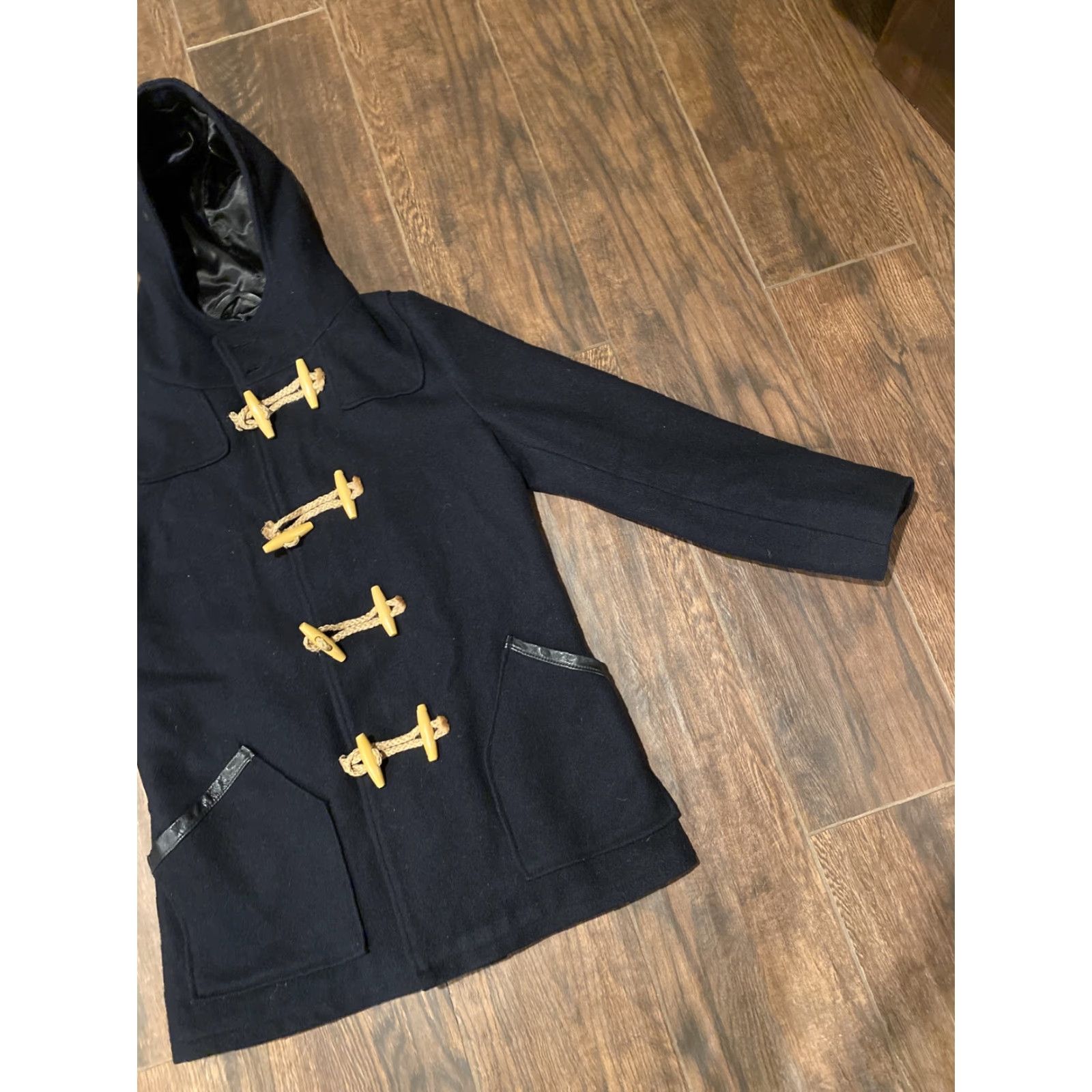 Schott SCHOTT NYC Wool Duffle Coat Blue Hood Toggle Buttons Hood Canada Womens Small Satin Lining Winter Coat Vintage No Size S / US 4 / IT 40 - 2 Thumbnail