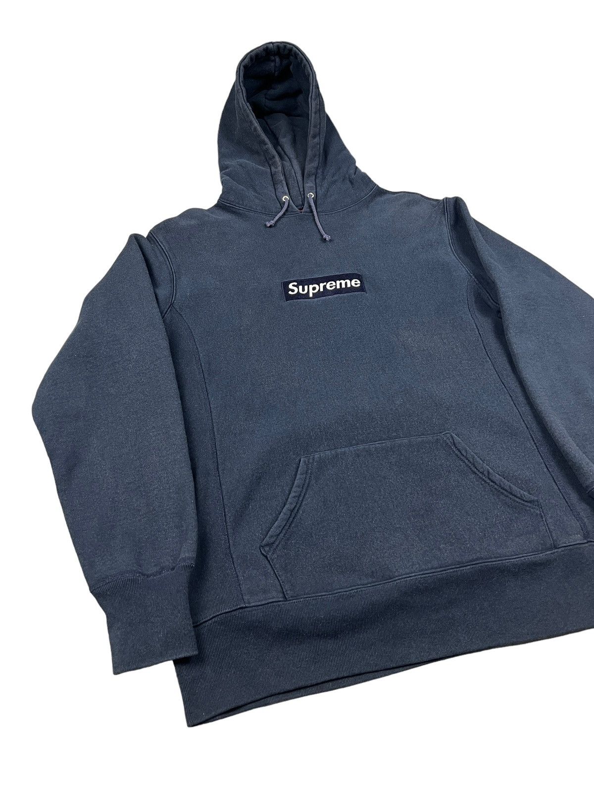 Supreme Vintage 2000 Supreme Box Logo Navy On Navy Hoodie Size US L / EU 52-54 / 3 - 4 Thumbnail