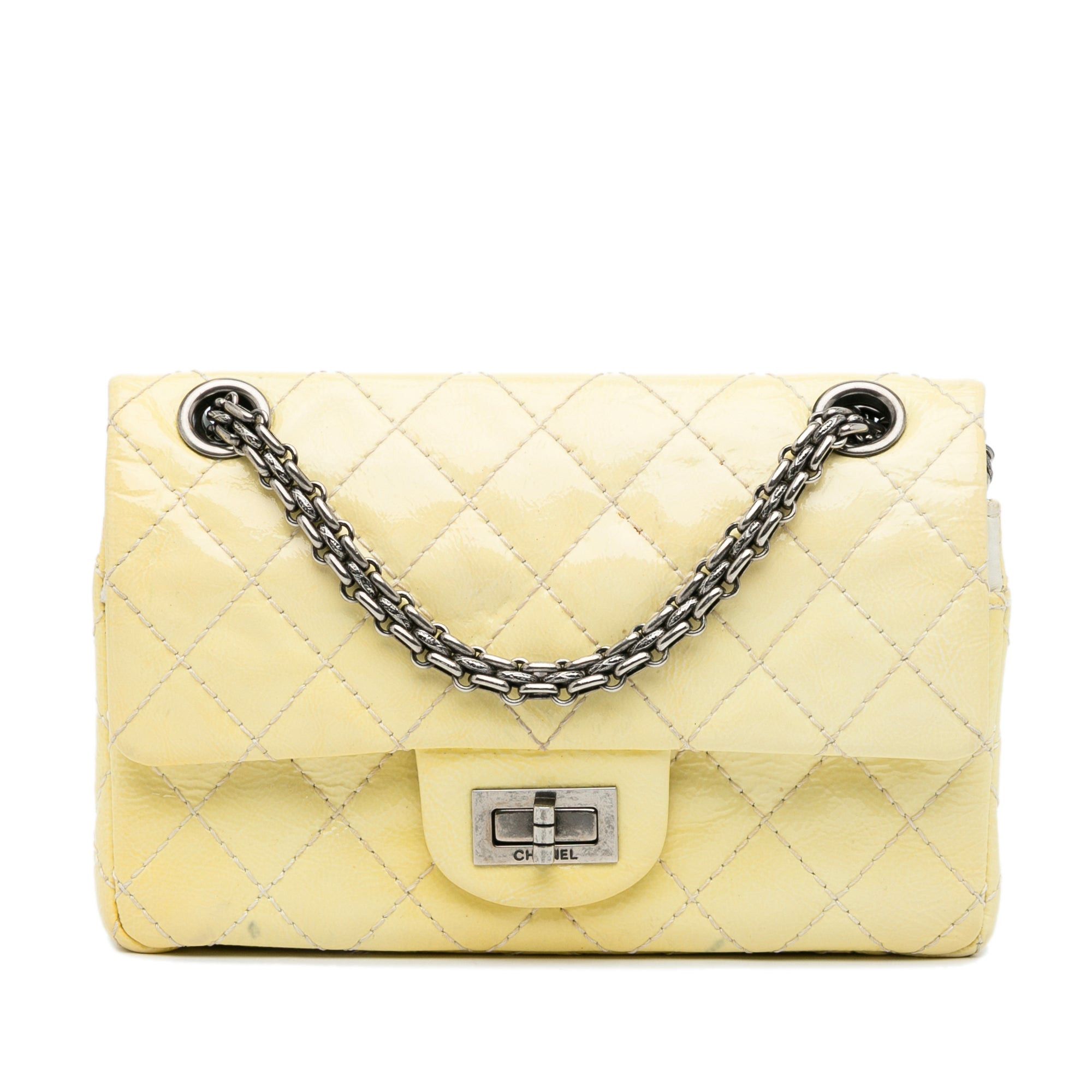 Chanel Chanel Mini Reissue 2.55 Patent Double Flap Yellow Size ONE SIZE - 1 Thumbnail