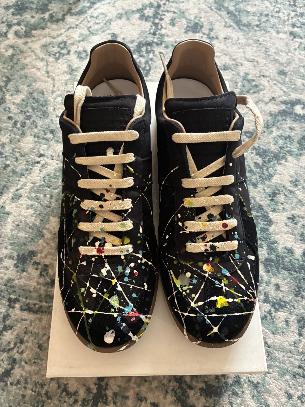 Maison Margiela Replica Paint Splatter Leather Sneakers Size US 10 / EU 43 - 2 Thumbnail