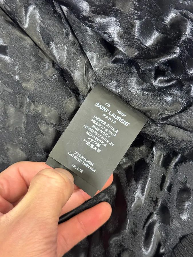 Saint Laurent Paris FW2016 Saint Laurent Black Bomber Nylon Leopard Print Jacket Size XS / US 0-2 / IT 36-38 - 8 Thumbnail