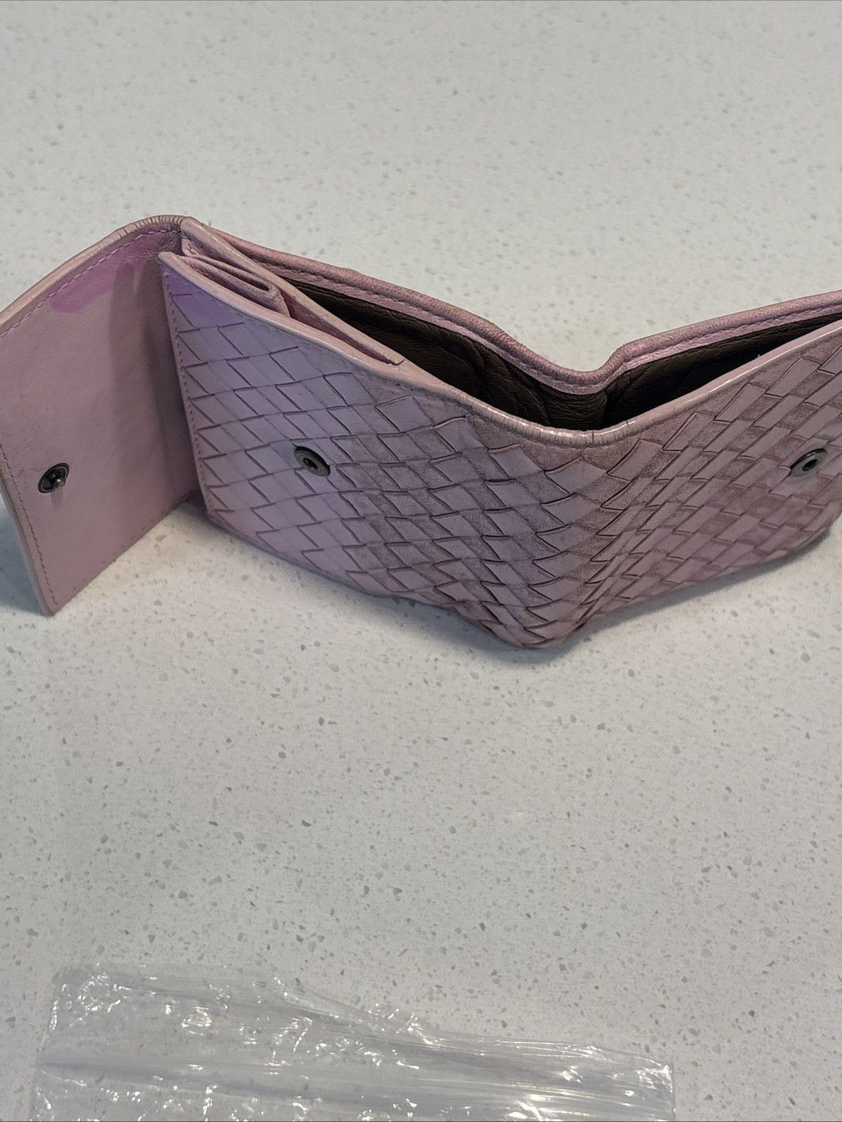 Bottega Veneta Bottega Veneta Pink Leather Woven Wallet Bi Fold Card Holder Size ONE SIZE - 12 Thumbnail