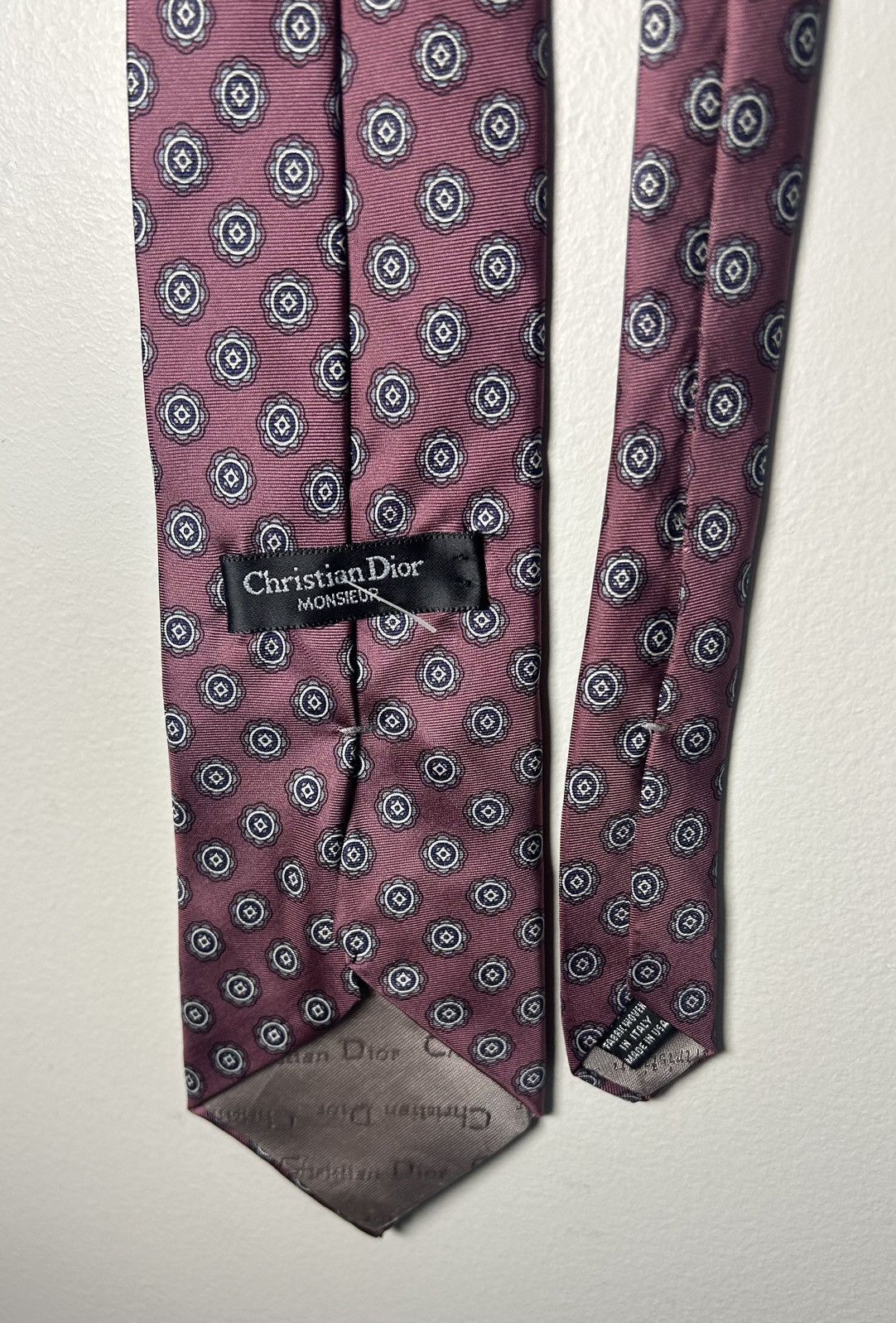 Christian Dior Monsieur VTG Christian Dior Monsieur Silk Neck Tie Geometric Size ONE SIZE - 4 Thumbnail